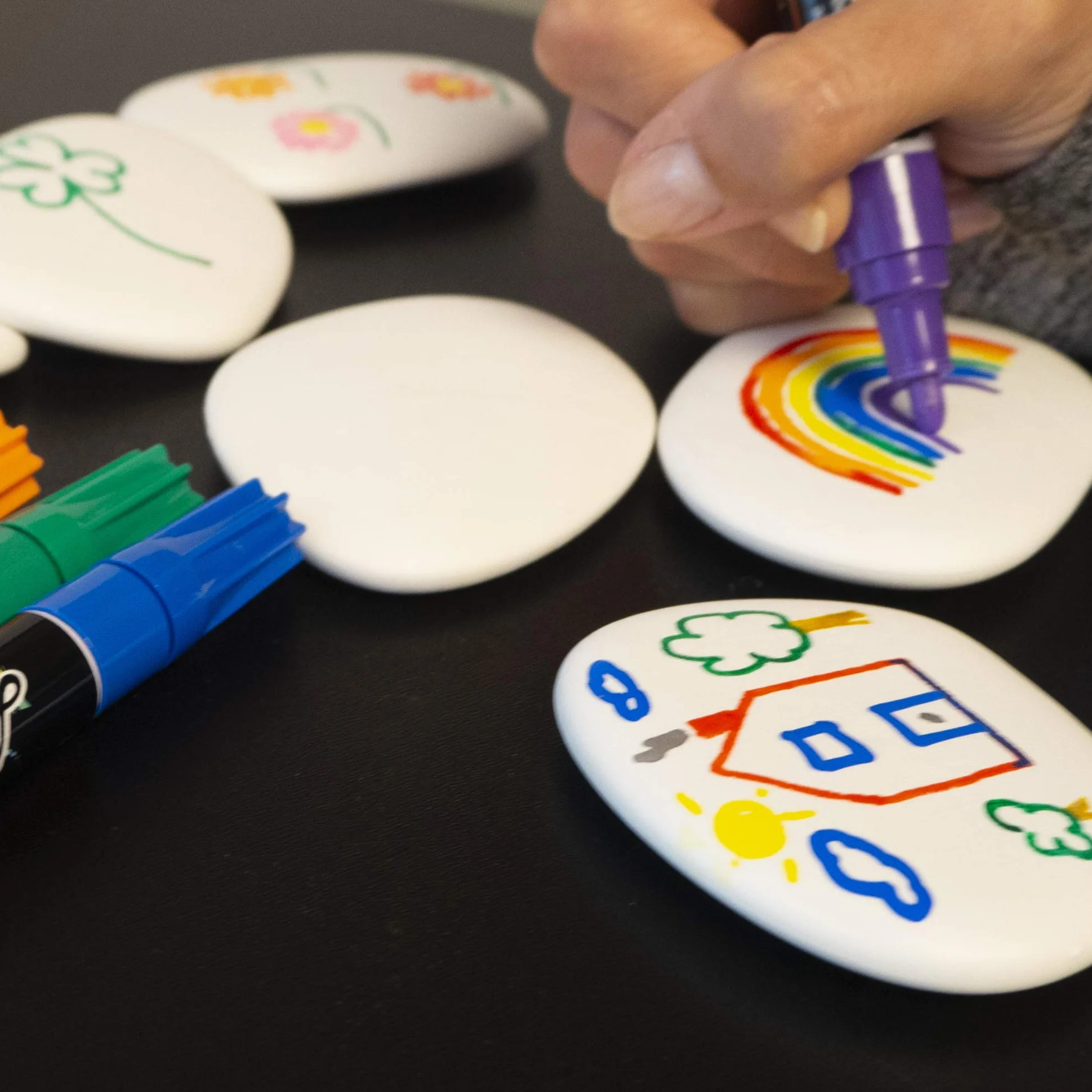 Zestaw testowy 12 mieszanych kamieni dekoracyjnych (10 małych, 2 duże), plastik z recyklingu do doniczek, malowanie, akwaria, ogród