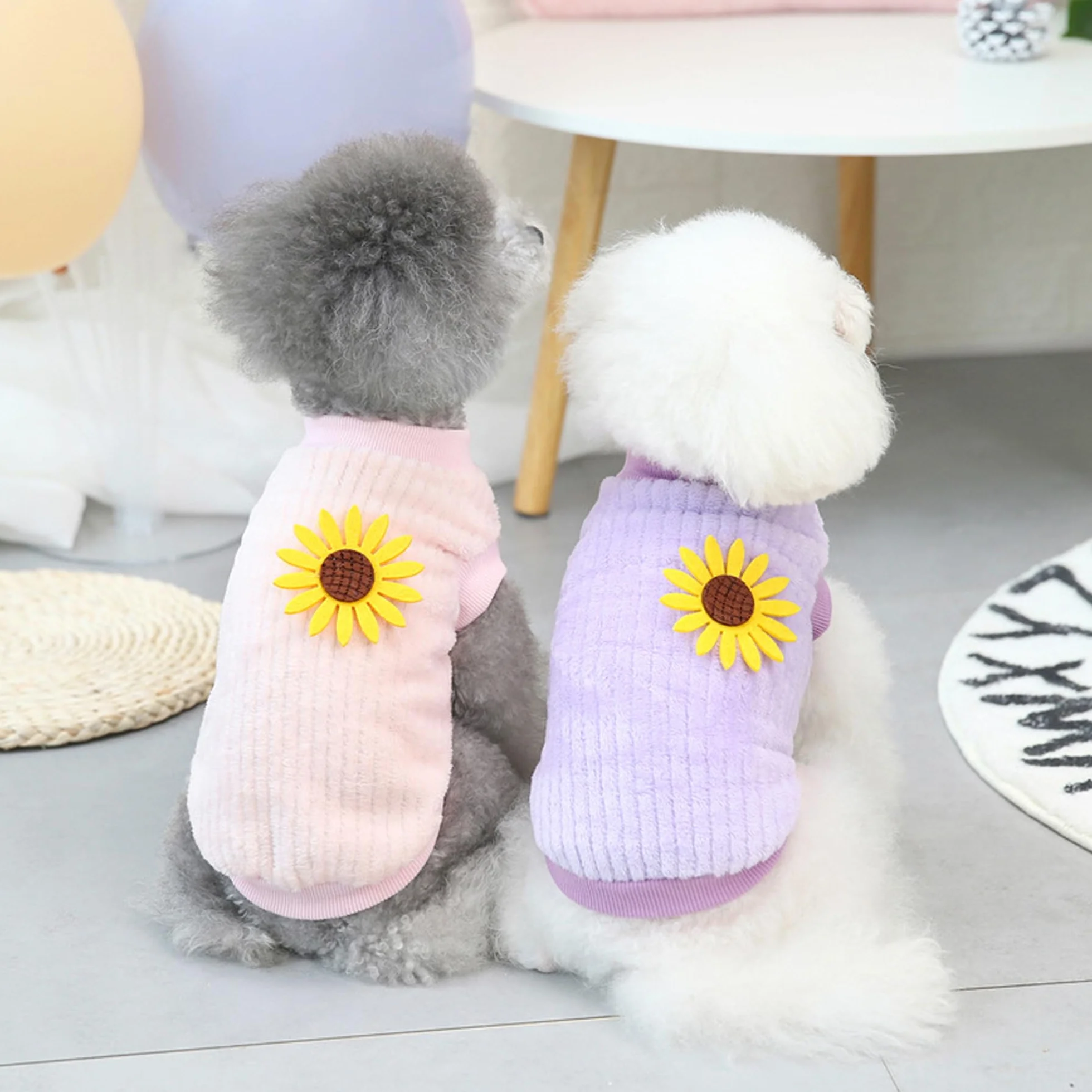 YAODHAOD Sweter dla psów pluszowy gruby ciepły brzoskwiniowy różowy 2XL