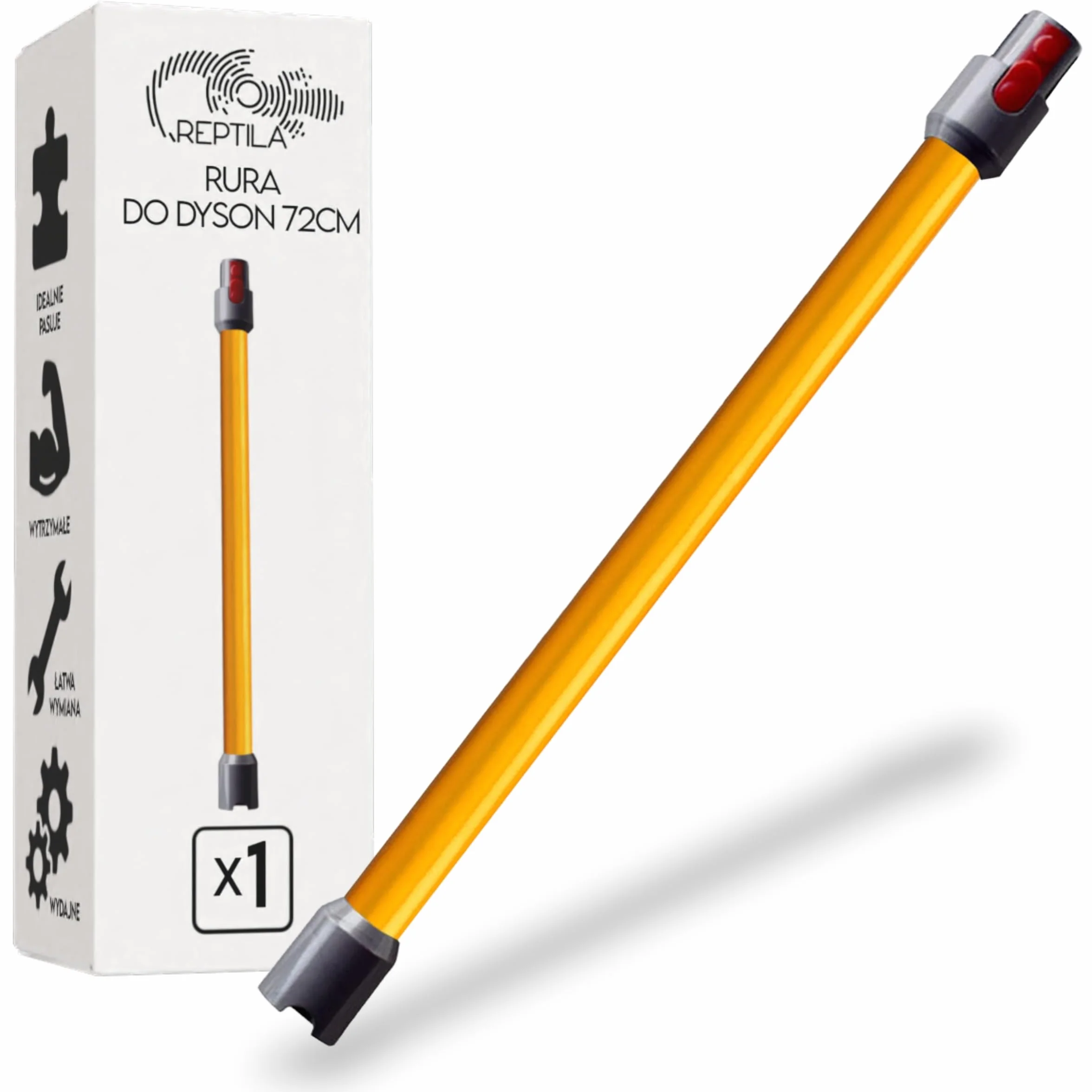 Reptila Rura 72cm aluminiowa kompatybilna z odkurzaczem DYSON V7 V8 V10 V11 V15, solidna przedłużka