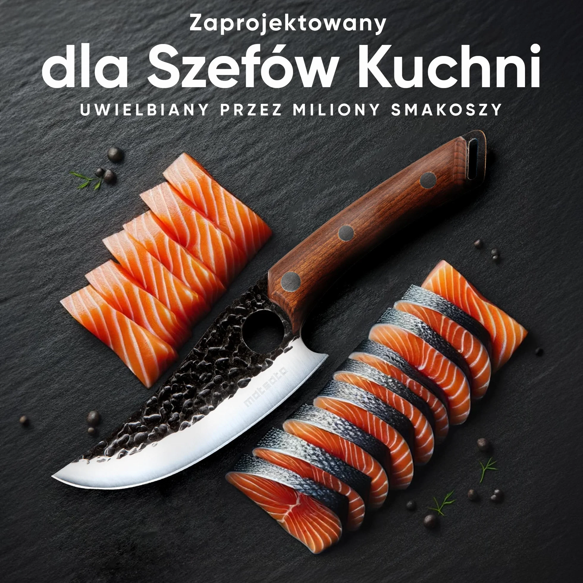 Matsato Nóż | Japońskie noże kuchenne ze stali. Profesjonalny wysokiej klasy nóż szefa kuchni 14,7 cm. Antypoślizgowy, ergonomiczny uchwyt, pudełko upominkowe. Idealne prezenty dla mężczyzn, prezent