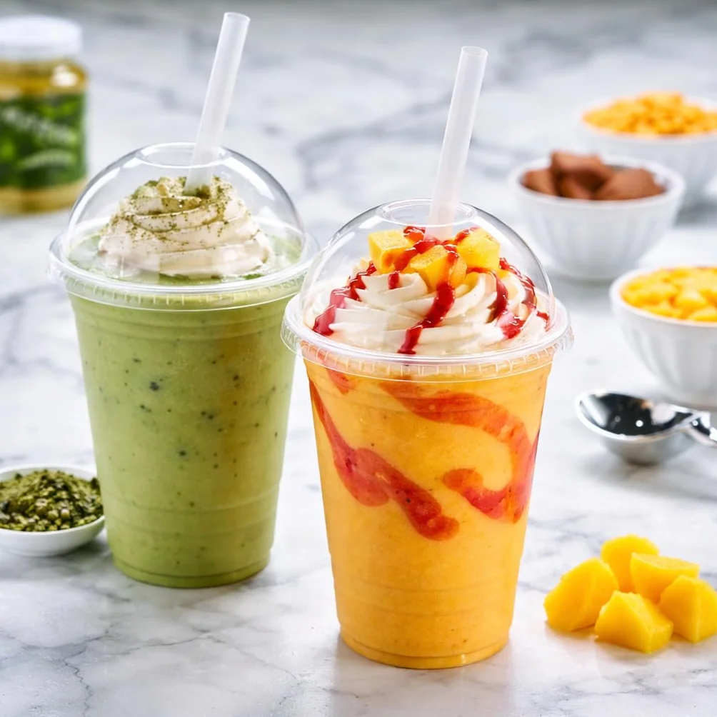 Przezroczyste kubki z pokrywką kopułkową - zestaw 10, 20, 50, 100, 200, 800 - do koktajli mlecznych, smoothie, herbata bąbelkowa, desery, 355 ml, 473 ml, 592 ml (800, 473 ml)