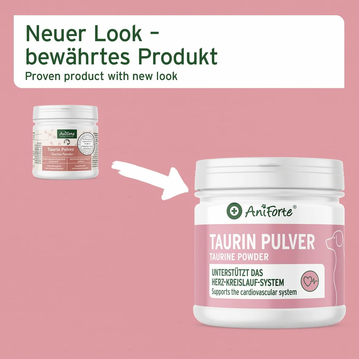 AniForte Taurin für Hunde 100g - Rein, essentielle Aminosäure, Unterstützung Abwehrkraft & Zellstoffwechsel, Erhaltung Herzfunktion & Herzkreislaufsystem, wertvolle Futterergänzung (100 g)