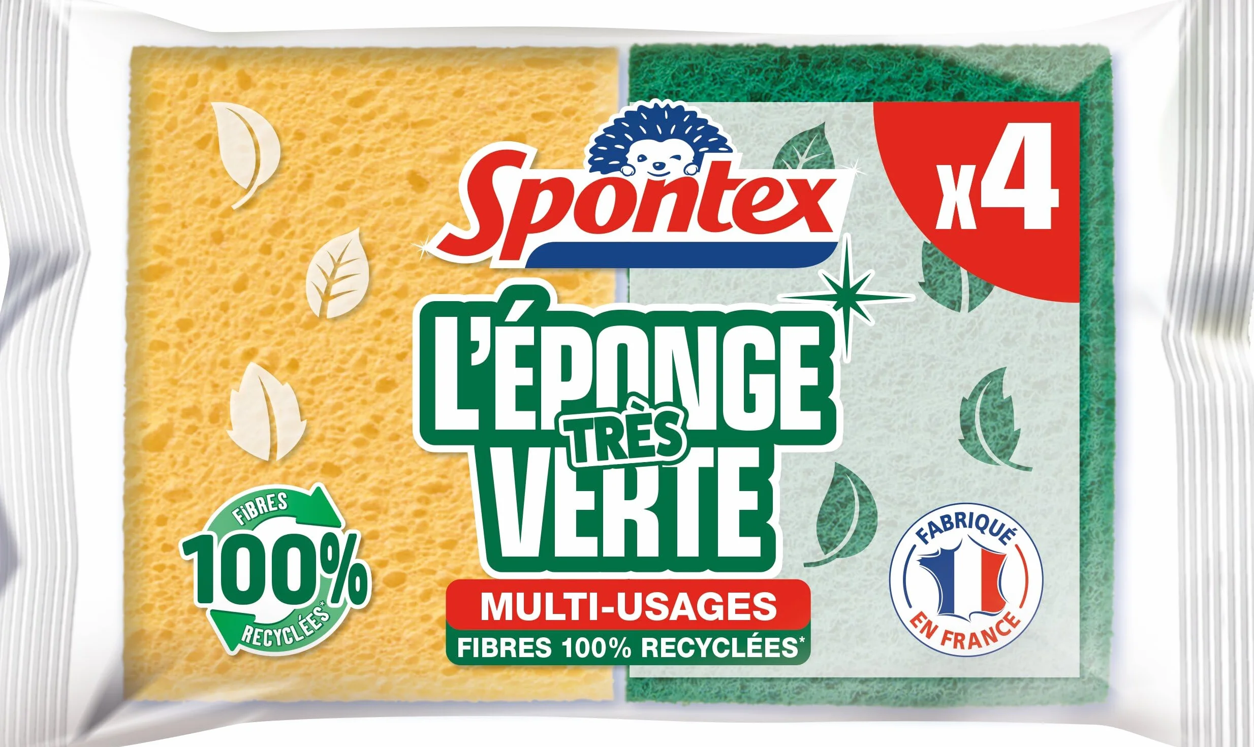 SPONTEX - Zielona gąbka - 4 zielone gąbki do drapania - Ekonomiczna