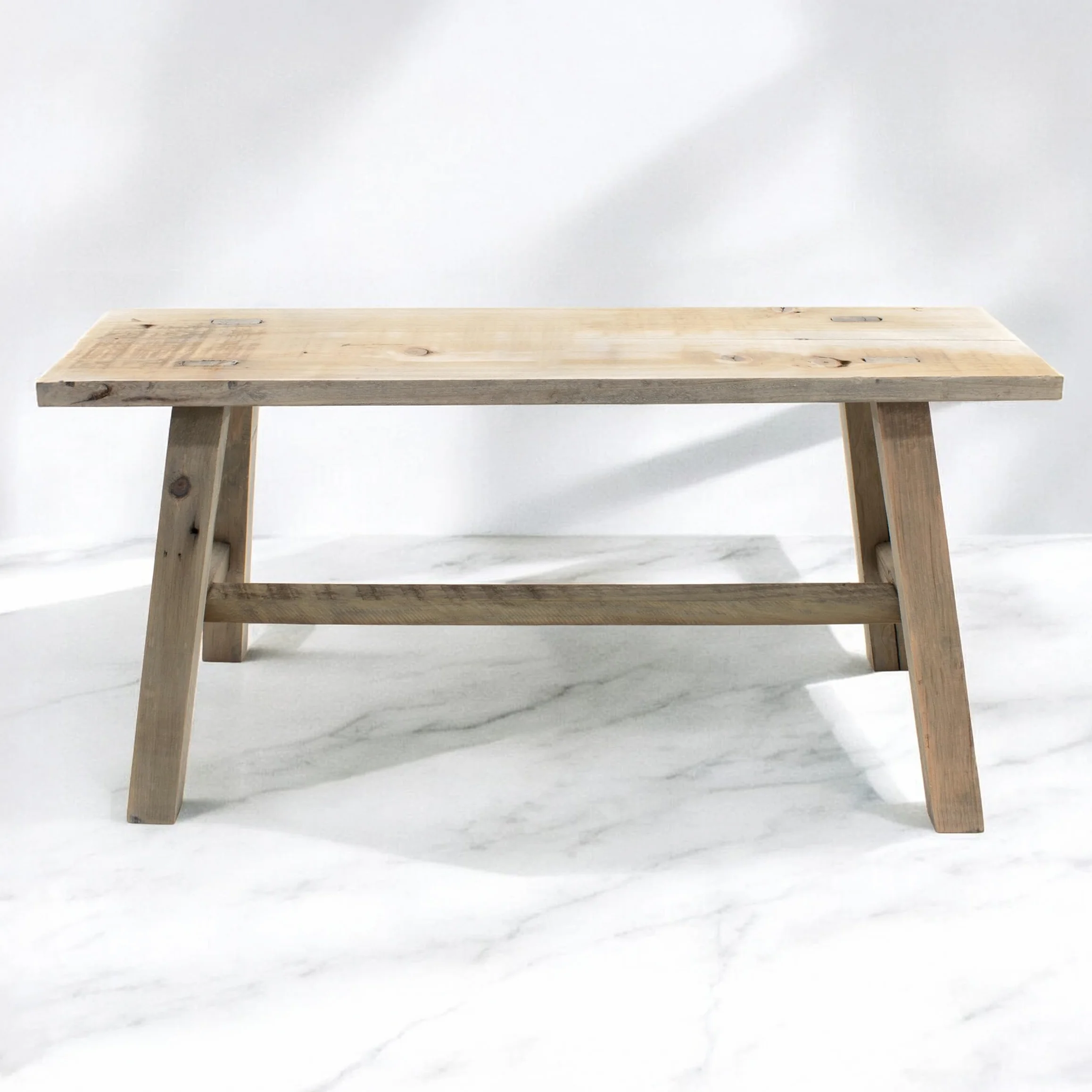 Spetebo Drewniana dekoracyjna ławeczka na kwiaty – 58 x 27 x 22 cm – drewniana ławka ogrodowa, stojak na rośliny, kwietnik