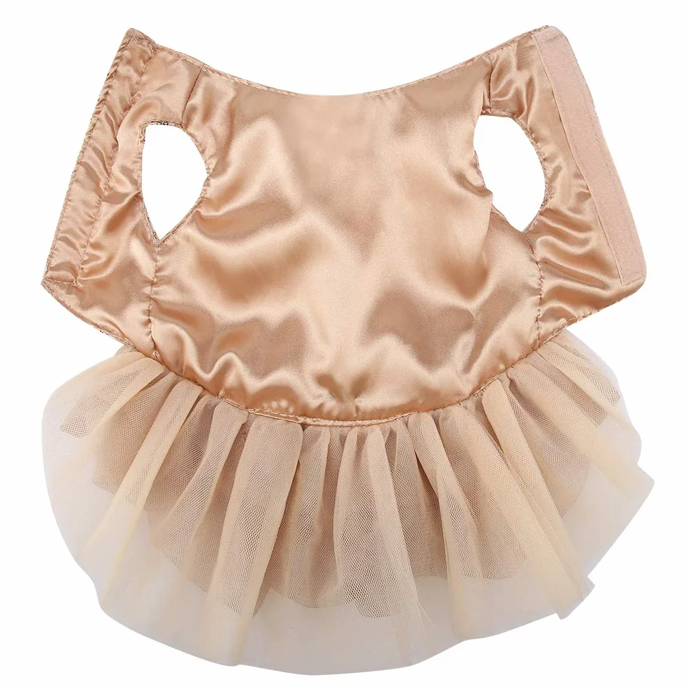 Sukienka dla psa Pet Cekiny Jedwabiste Tutu Kostium dla szczeniąt Pies Księżniczka Elegancka spódnica Kostium ślubny Złoty XL