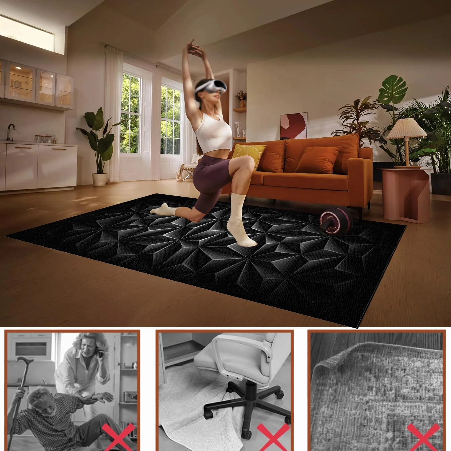 Dywan Krzesło Gamingowe, Ochraniacz Podłogi Wózki Inwalidzkie Biuro, Mata Ochronna Na Podłogi, Antypoślizgowa Mata Do Komputera Gry Na Podłogę 130 x 180 cm
