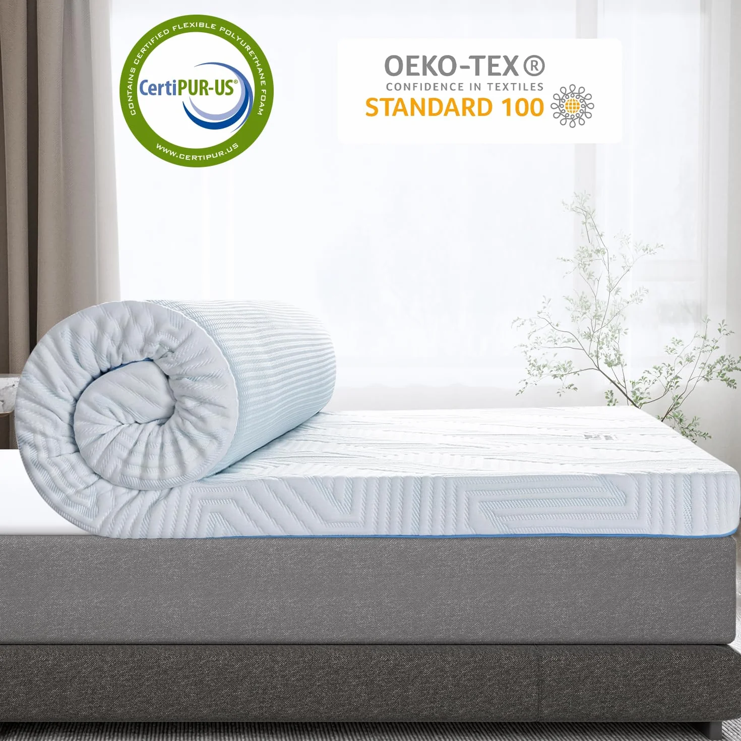 BedStory Nakładka na materac o wysokości 10 cm, 120x200cm, H3&H4 Nakładka z żelowej pianki z pamięcią kształtu, zdejmowana poszewka, nakładka na materac do łóżka kontynentalnego, kampera i sofy do