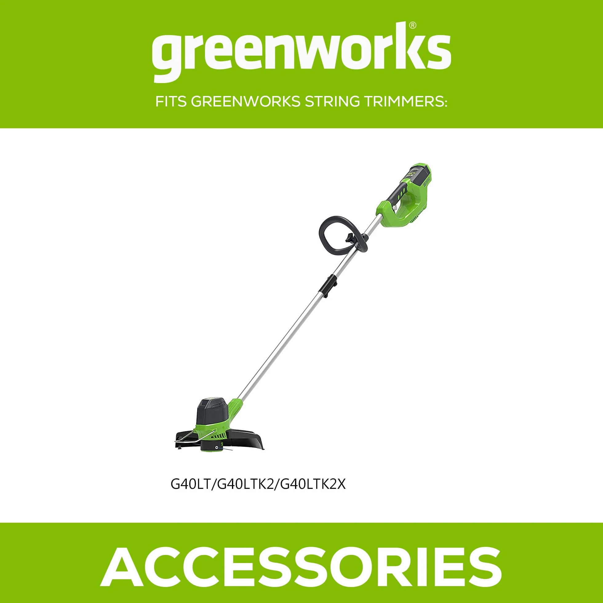 Greenworks Szpula z podwójną żyłką z pokrywą ochronną do podkaszarki (średnica przewodu 2,00 mm, 6 m sznurka na szpulę pasującą do podkaszarki do trawy Greenworks z serii 40 V)