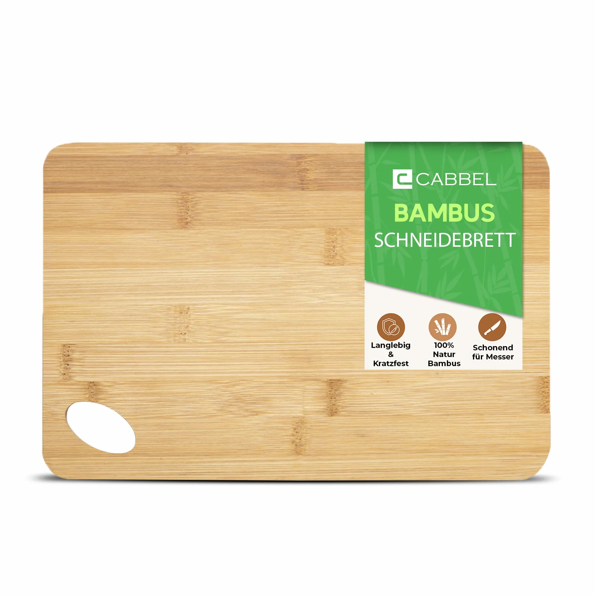 Deska do krojenia z bambusa 30x20 cm – duża drewniana deska do krojenia, do użytku z obu stron z otworem na uchwyt, trwała drewniana deska kuchenna na śniadanie, owoce i przekąski