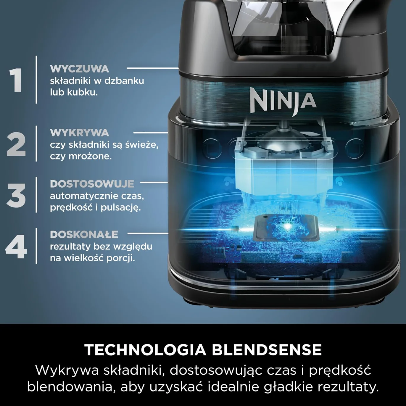 Ninja 2-in-1 Detect Power Blender Pro & Single Serve, 1200 W, dzbanek 2 l (maks.900 ml), 1 kubek 680 ml, smoothie, rozdrabnianie warzyw i miksowanie mrożonych napojów, Czarny- miedziany, TB301EUCP