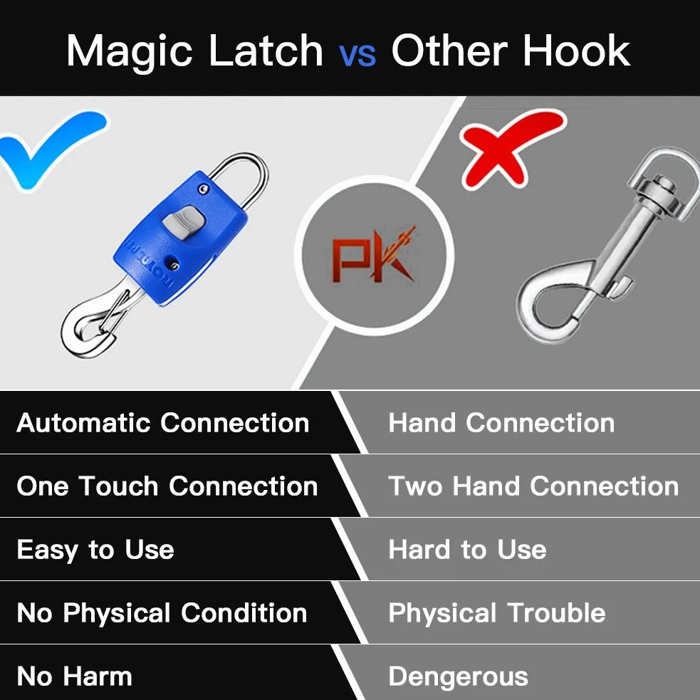 Magic Latch One-Touch-Release Łącznik smyczy dla psa magnetyczny automatyczny