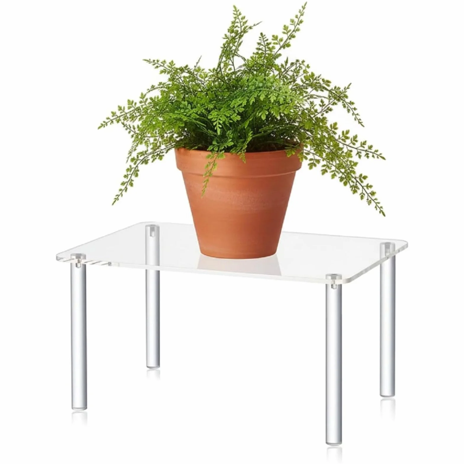 Yosoo Health Gear Stojak Akrylowy, Przezroczysta Półka na Zabawki Jubilerskie i Kosmetyki, z Solidnym Panelem o Grubości 5 Mm i Podkładkami Antypoślizgowymi, Rozmiar Blatu 30x20 Cm, długość Nóg
