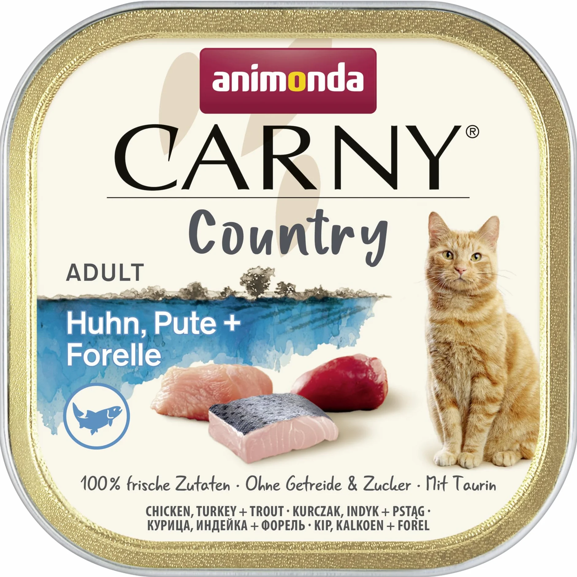 Animonda Carny Adult Karma dla Kotów, Kurczak/Kaczka/Gęś/Indyk Pstrąg/Cielęcina/Sarna, 6x100 g