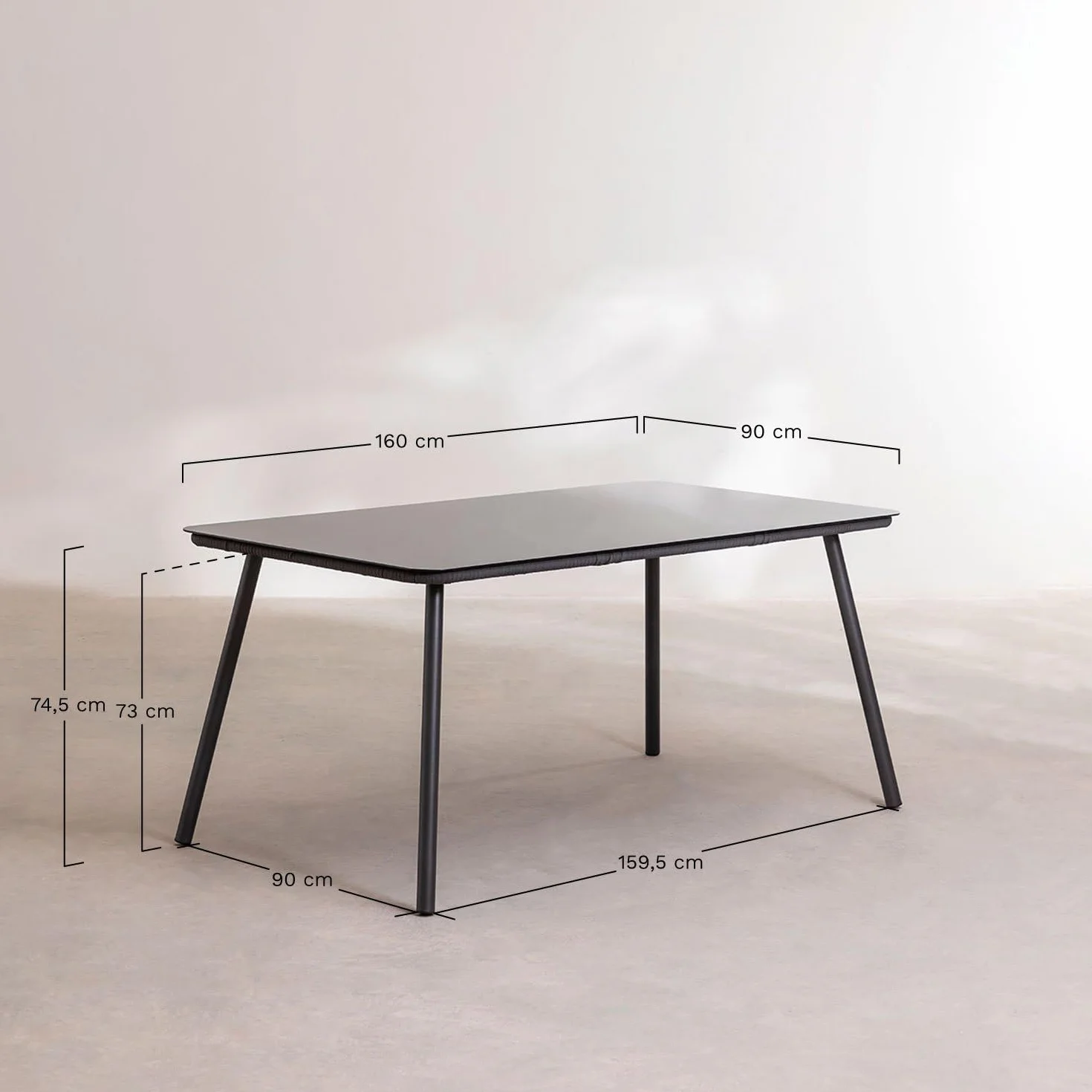 SKLUM Prostokątny Stół Ogrodowy ze Szkła i Aluminium (160x90 cm) Arhiza