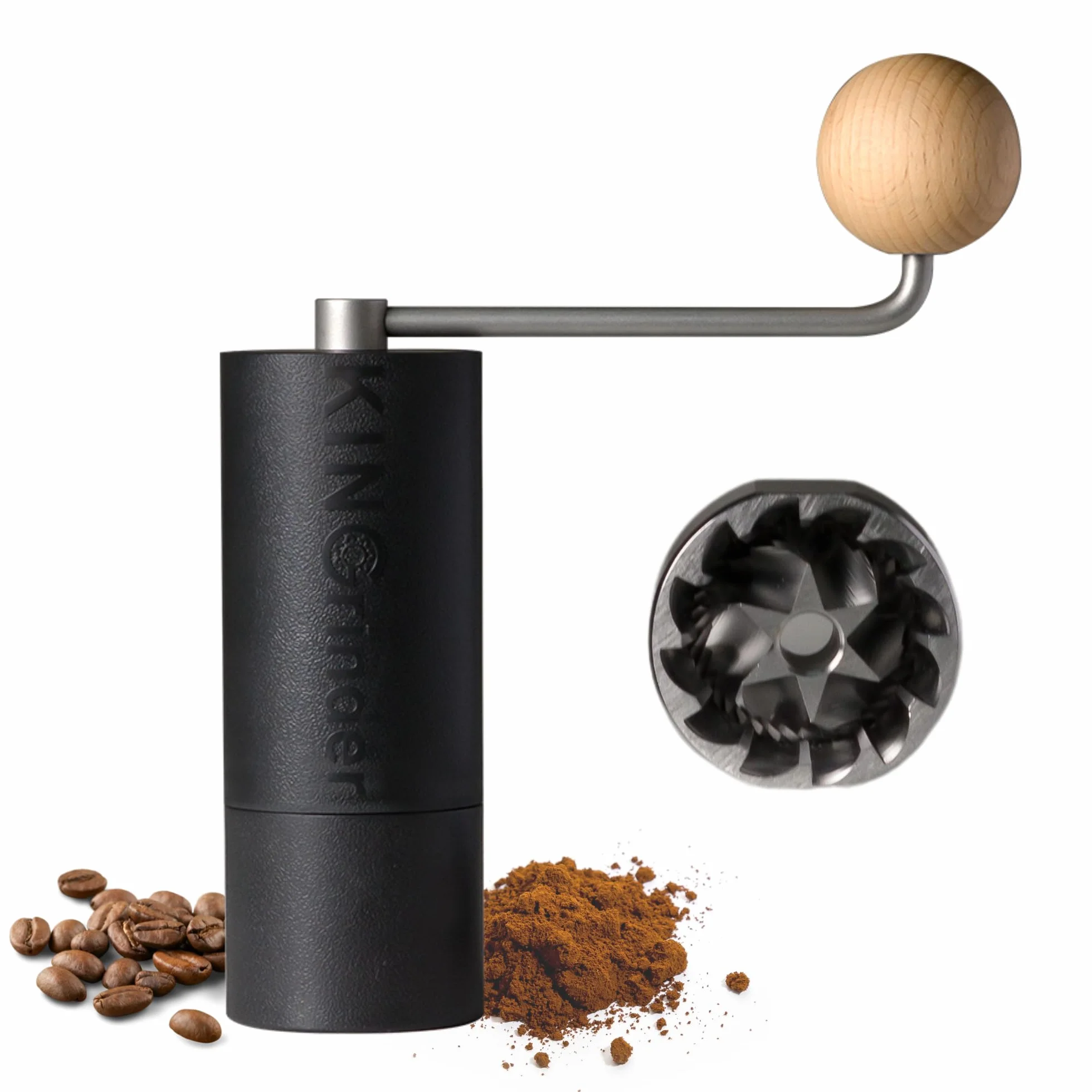 KINGrinder P1 lekki ręczny młynek do kawy do dzbanka Moka, aeropress, French Press, kroplówka ze spójnością montażową, stożkowy młynek ze stali nierdzewnej, pojemność 20g