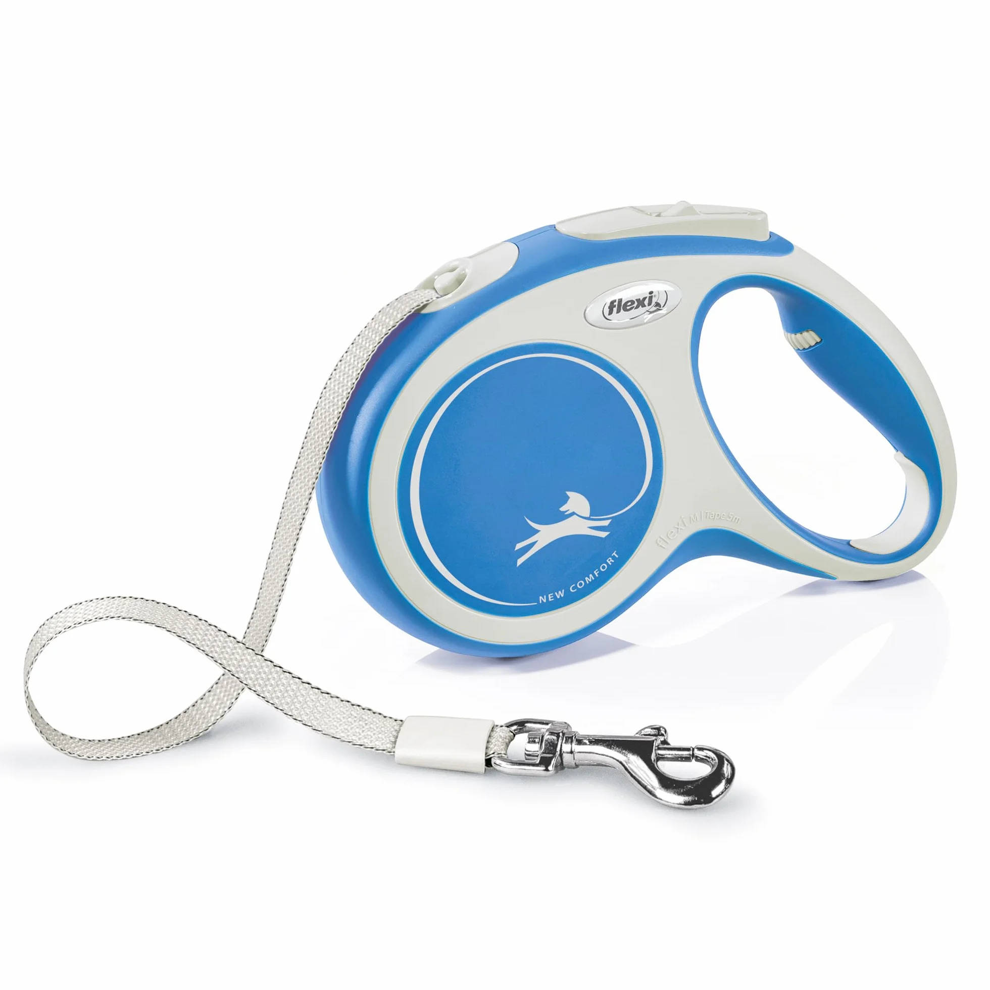 Kerbl Flexi smycz New Comfort smycz na kółkach, smycz dla psa, niebieska, 25 kg