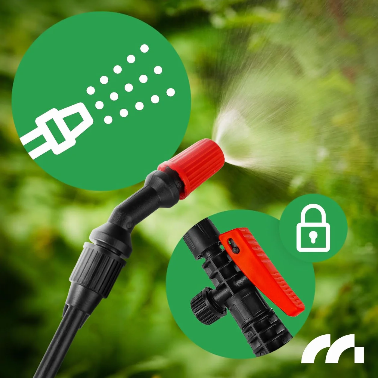 MalTec Opryskiwacz ciśnieniowy ogrodowy z regulowaną dyszą, 8 l, opryskiwacz do roślin, 3,2 bar, lanca 93 cm, dodatkowe uszczelki