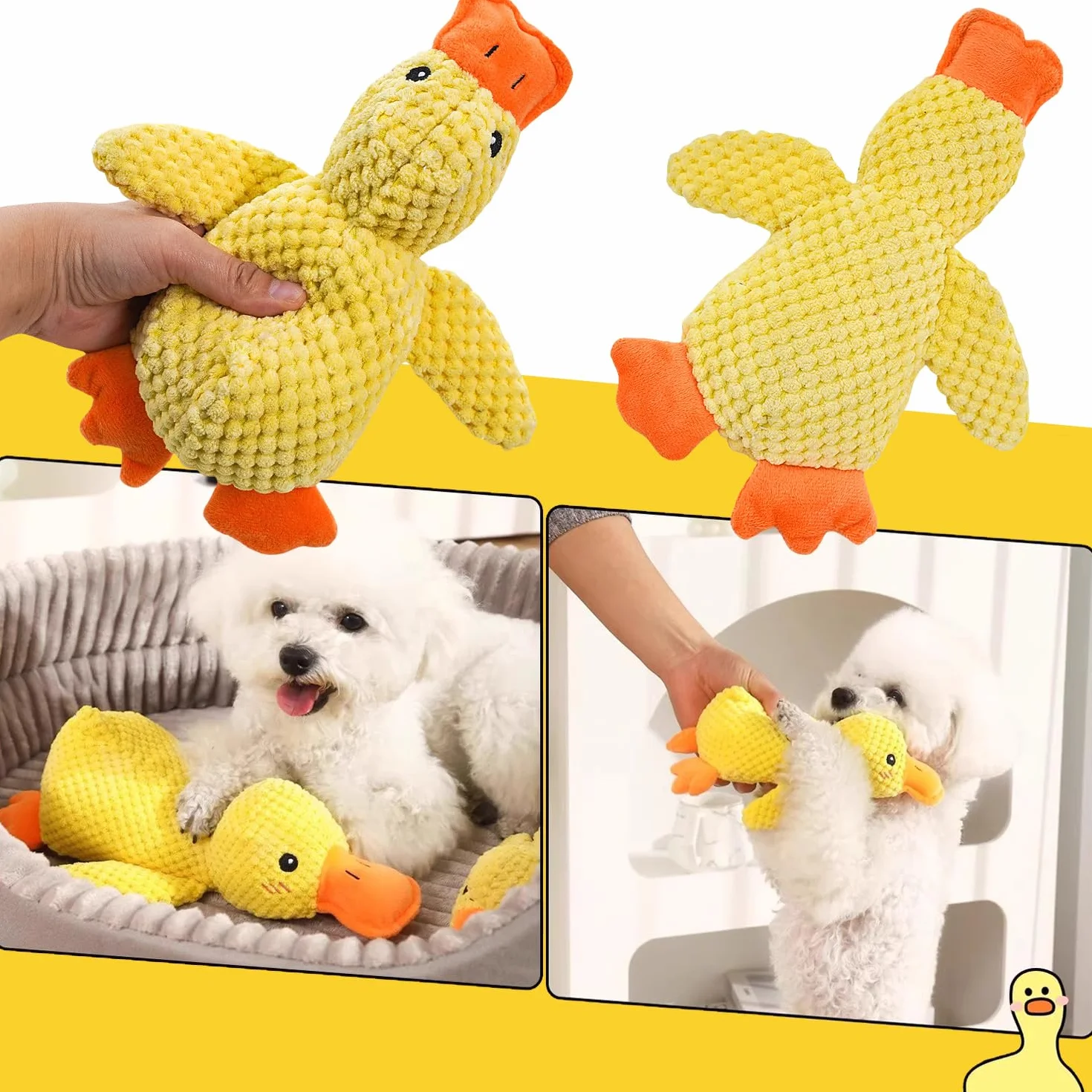 Pluszowa zabawka dla psa piszcząca kaczka 25 cm