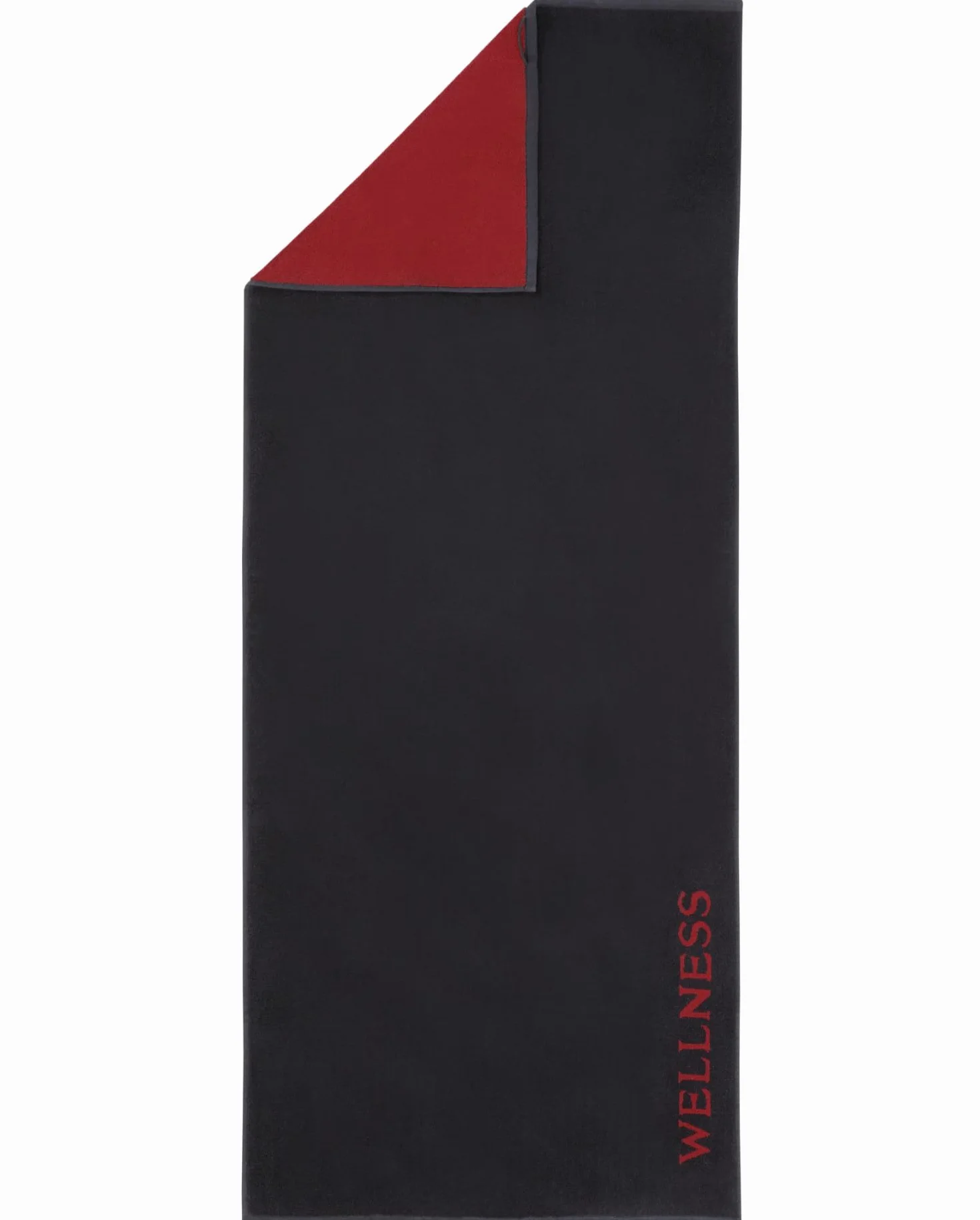 Delindo Lifestyle Ręcznik do sauny Wellness, czarno-czerwony, XXL frotte ręcznik do sauny dla kobiet i mężczyzn, 550 g/m², bawełna, rozmiar 80 x 200 cm