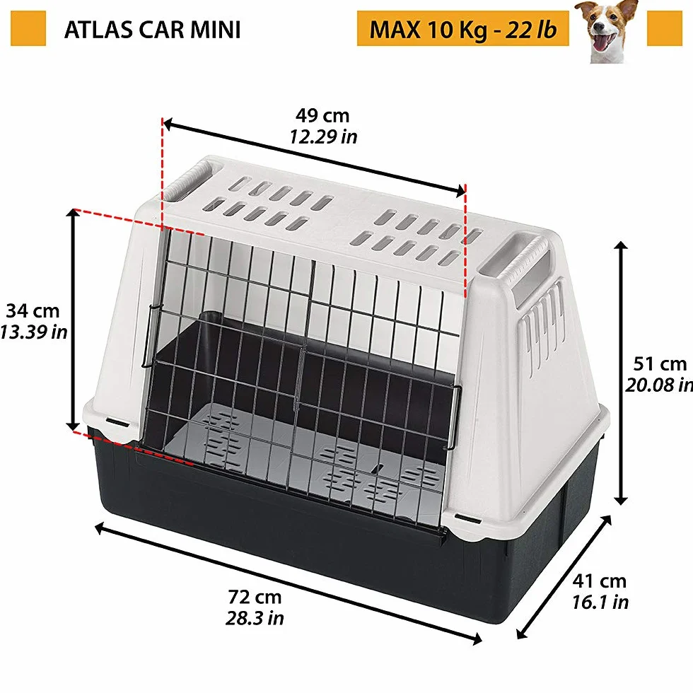 Ferplast Samochodowy bagażnik dla psów ATLAS Car MINI z kratkami wentylacyjnymi, w zestawie mata drenażowa