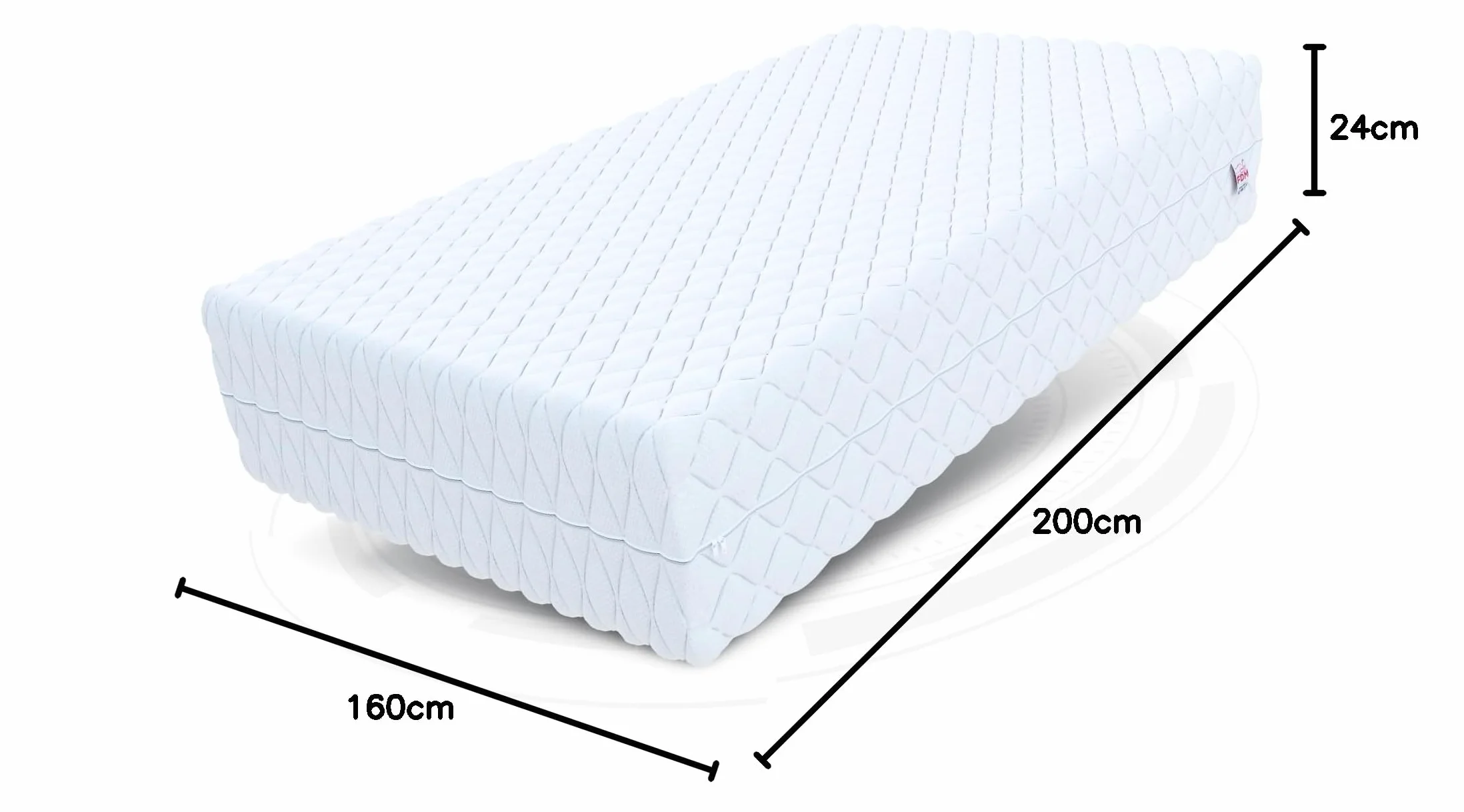 FDM Select MAX Podwójny materac 160 x 200 cm, zimna pianka, wysokość 24 cm, stopień twardości H3 i H4, pianka Visco, Öko-Tex, nadaje się dla alergików, poszewka z dżerseju nadaje się do prania