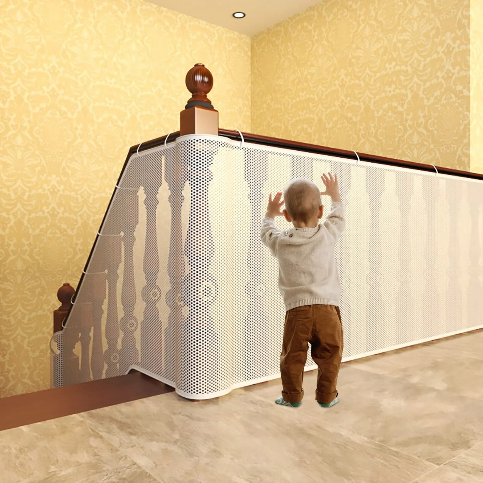 Siatka zabezpieczająca dla dzieci, na balustrady, na balustrady dla dzieci, zabawki, zwierzęta domowe, bezpieczna szyna, siatka ochronna na balkon (118" x 30,7")