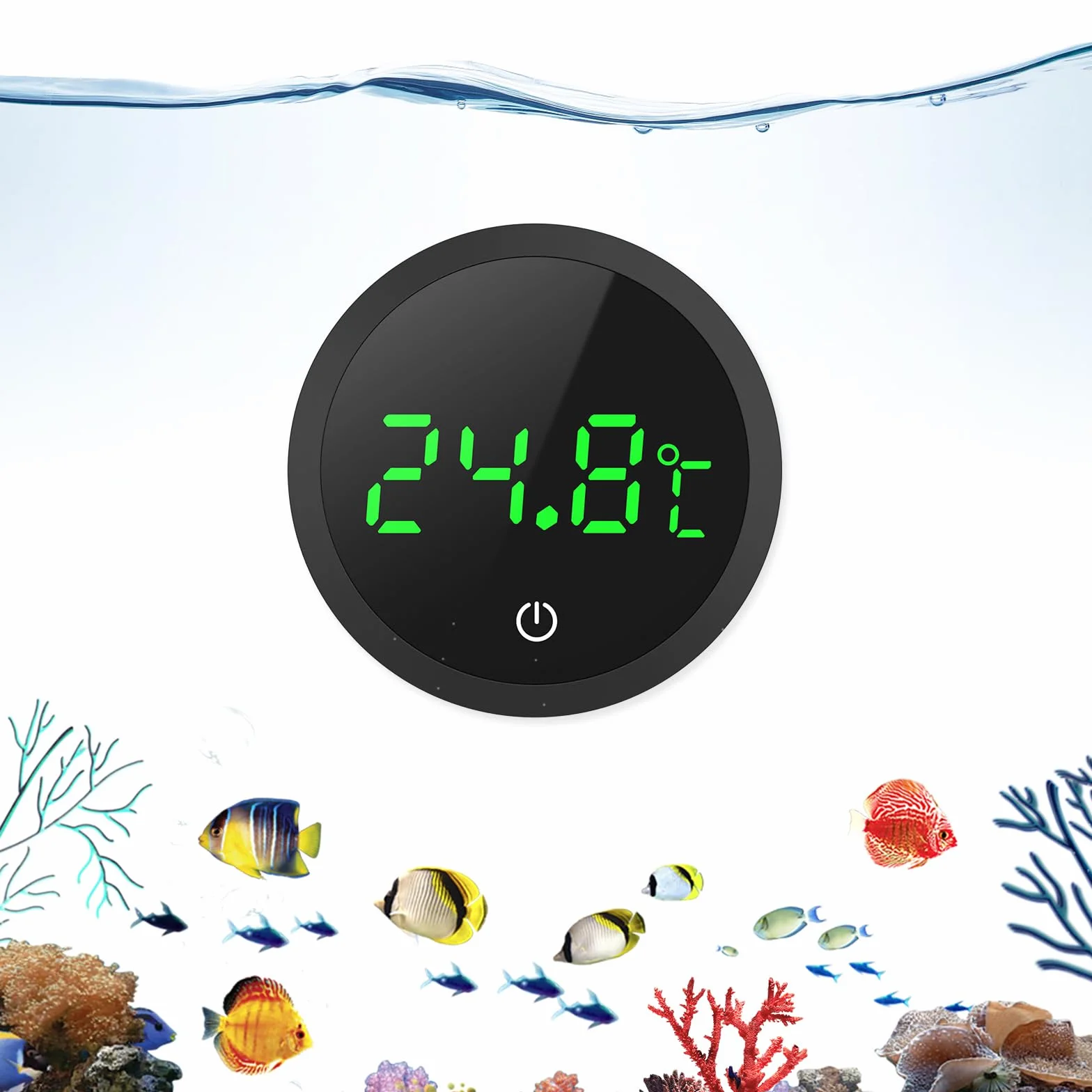 Cyfrowy Termometr LED Akwarium Mini z Ekranem Dotykowym Precyzyjny Czujnik Temperatury