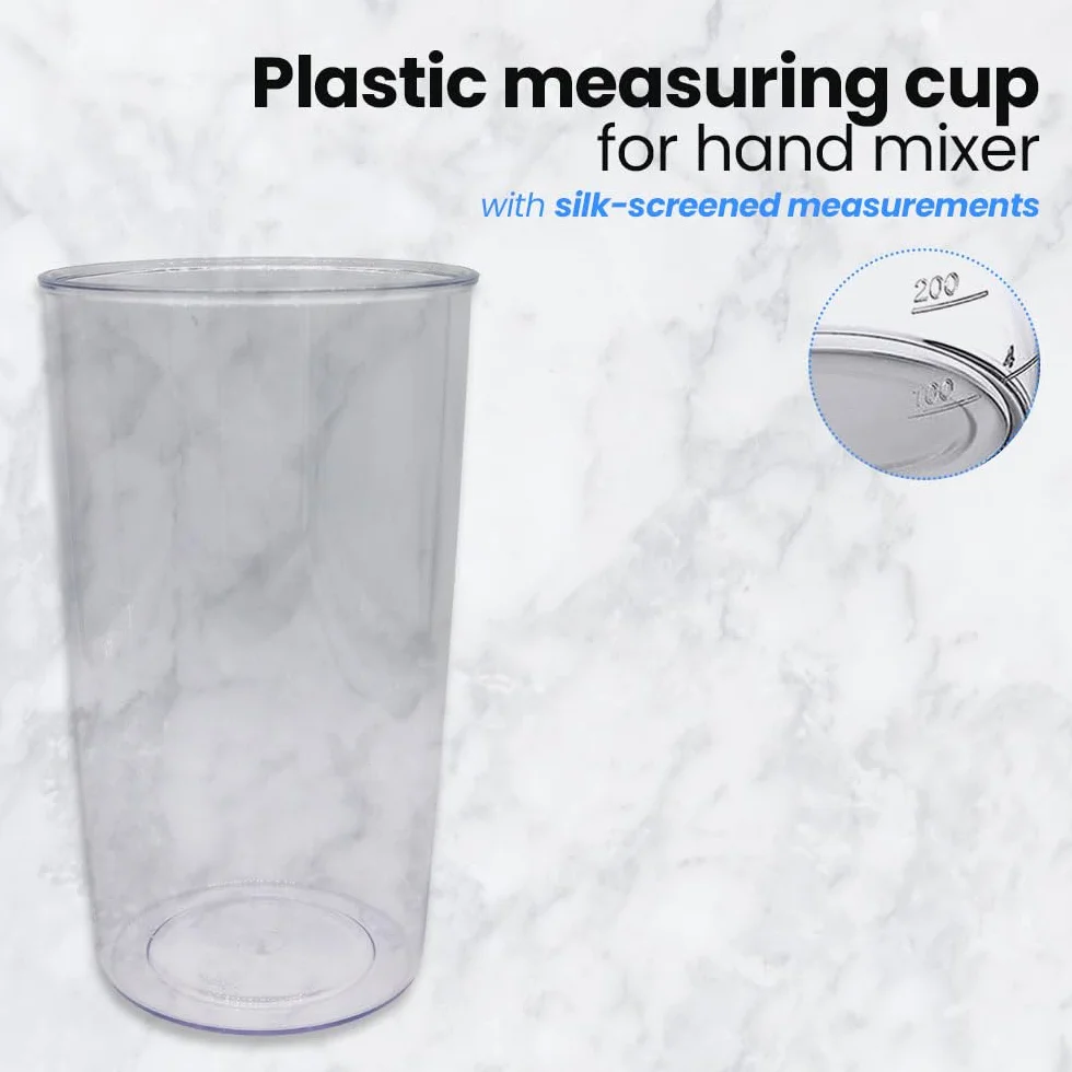 27 uncji kubek z miarką do blendera zanurzeniowego | Bez BPA plastikowy kubek z wylewkiem, stabilną podstawą i wyraźnymi pomiarami | Kubek miksujący do smoothie, zup i sosów | ANAKEL HOME