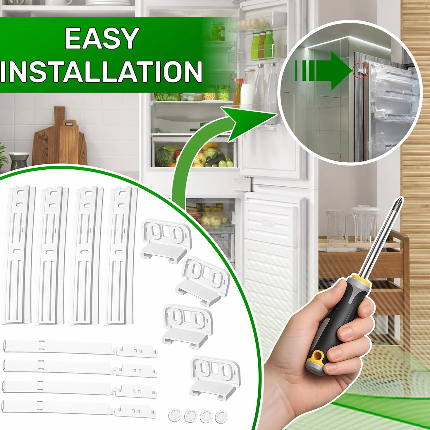 4 zestawy prowadnic drzwi kombi lodówka do zamrażarki z oryginalnym kodem C00312150 481231019131 do Whirlpool dla Fagor for Indesit - ONIX TECH