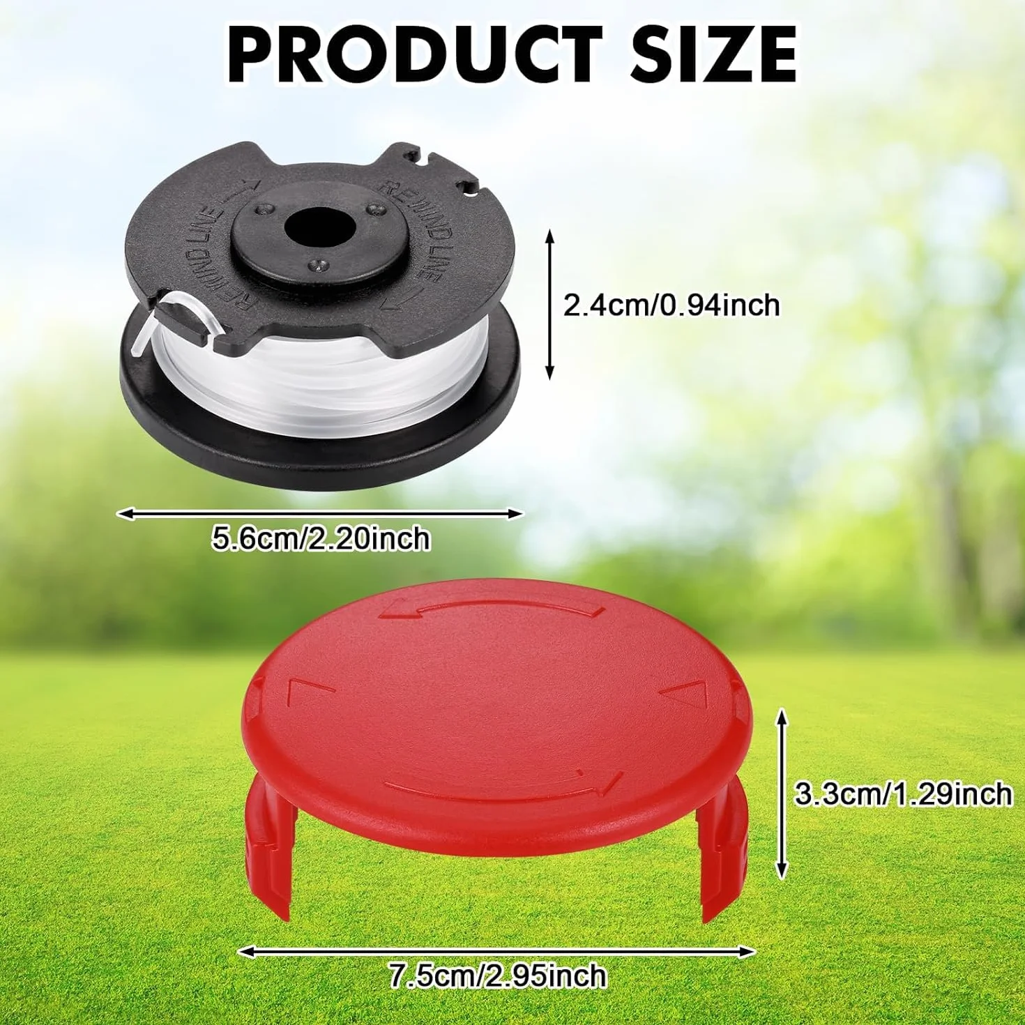 Zocipro 6 szt. szpula do podkaszarki do Ein-hell GE-CT 18/28 Li TC, szpule żyłki do podkaszarki 1,6 mm z pokrywą, kompatybilny z Ein-hell TLE-03