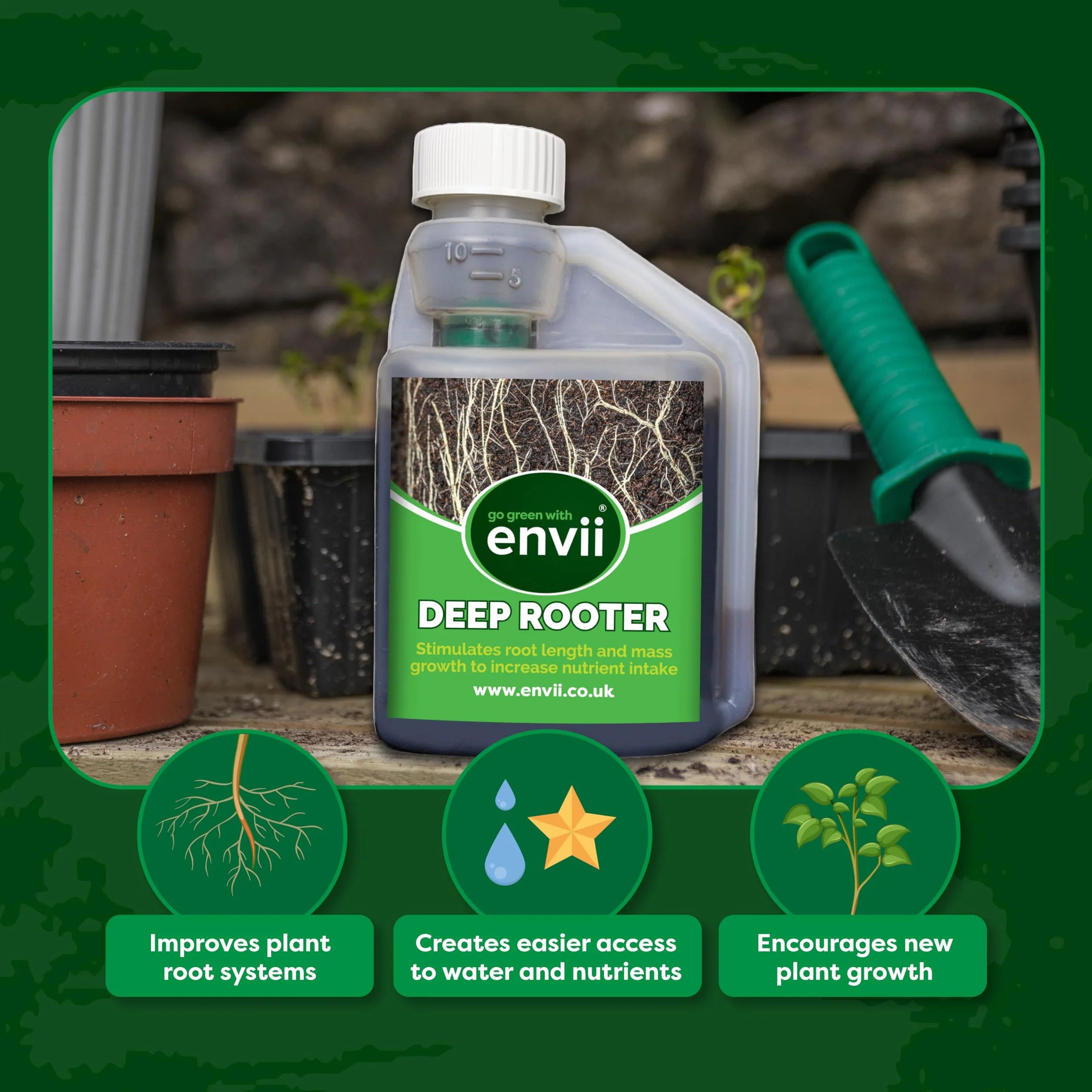 envii Deep Rooter - Stymulator i Booster wzrostu korzeni roślin poprawia długość i masę korzeni roślin (koncentrat 250ml)