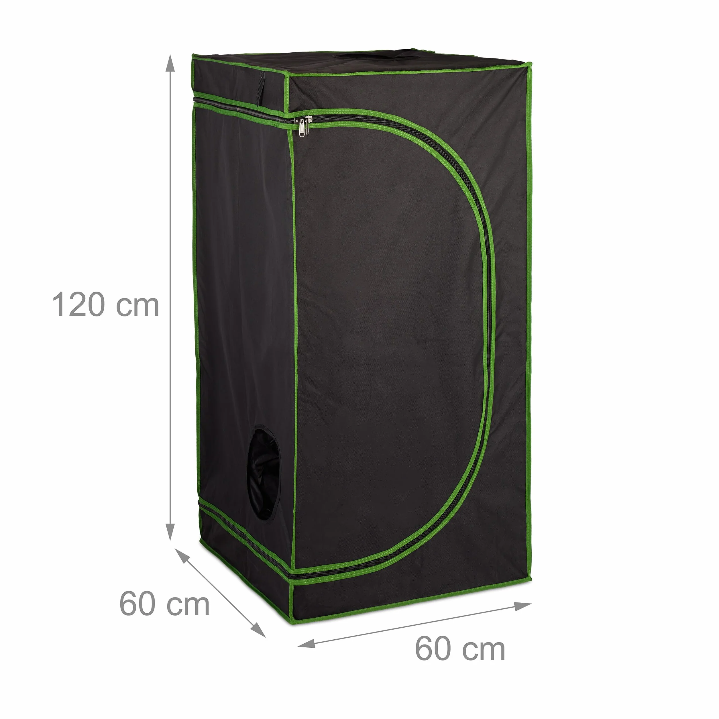Relaxdays Growbox, wys. x szer. x gł.: 120 x 60 x 60 cm, uprawa roślin, folia odblaskowa wewnątrz, zaciemniony namiot hodowlany, czarny/zielony, 60 x 60 x 120 cm