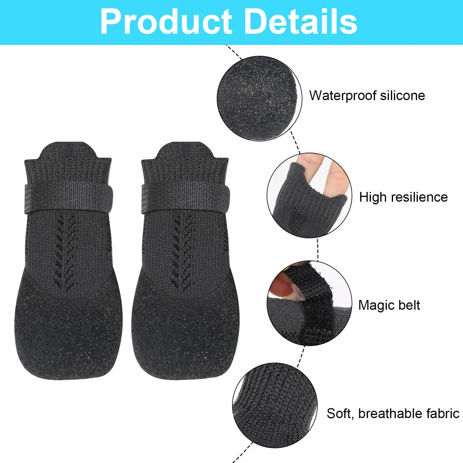 Buty dla psów oddychające antypoślizgowe szer. 4,9 cm L