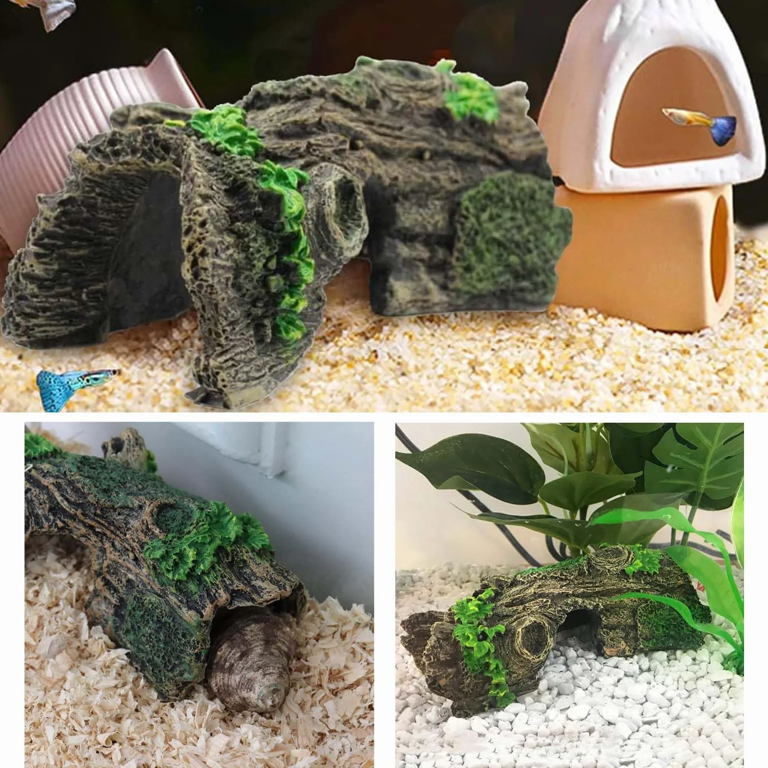 Dekoracje z żywicy akwarium 14 x 6 x 5,5 cm puste drzewa akcesoria do akwarium