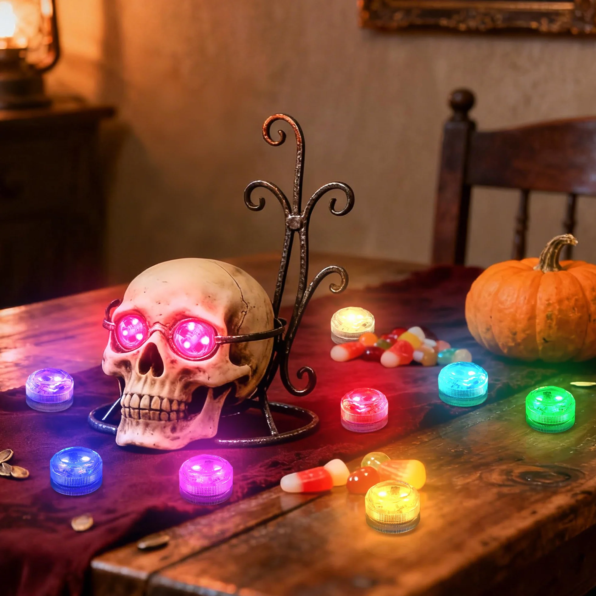 idyl light Mini podwodne oświetlenie LED z pilotem zdalnego sterowania, 20 sztuk podgrzewaczy RGB, zasilane bateriami, wodoszczelne, do wazonu, basenu, na wesele, imprezę, do dekoracji domu