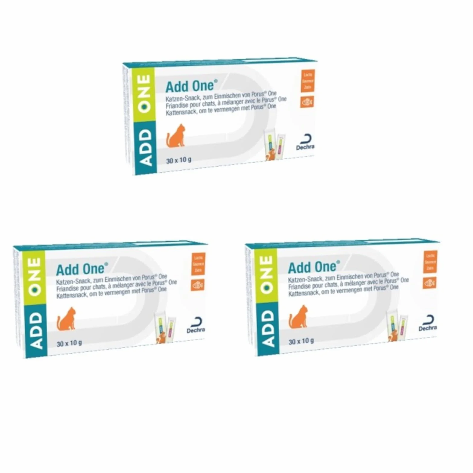 Porus ADD One | Krem z łososia | Potrójne opakowanie | 3 x 30 x 10 g | Uzupełnienie żywności dla kotów | Pyszna przekąska do mieszania Jedna