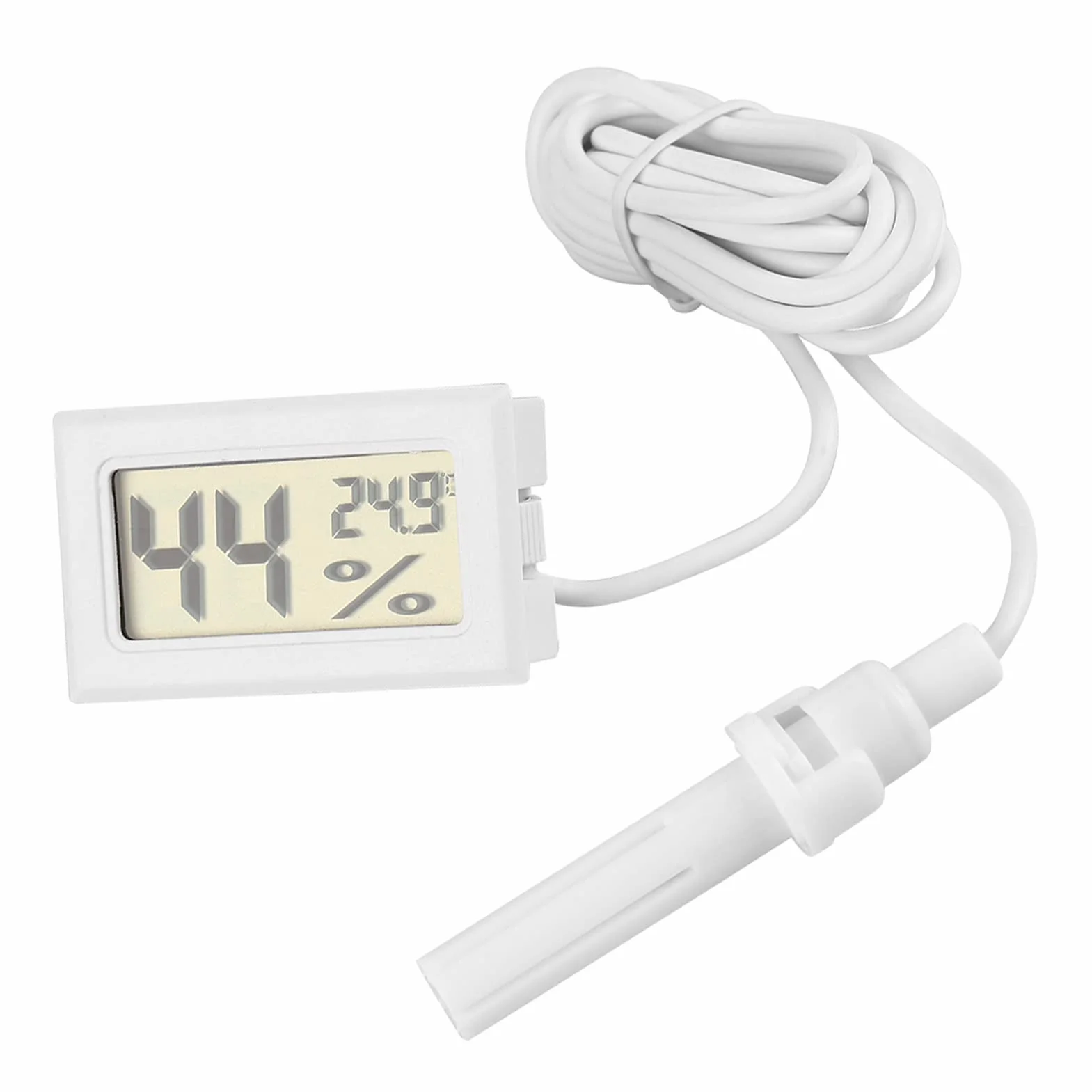 Cyfrowy Termometr Higrometr z Zewnętrzną Sondą LCD Wewnętrzny Miernik Wilgotności Temperatury Gadów Terrarium