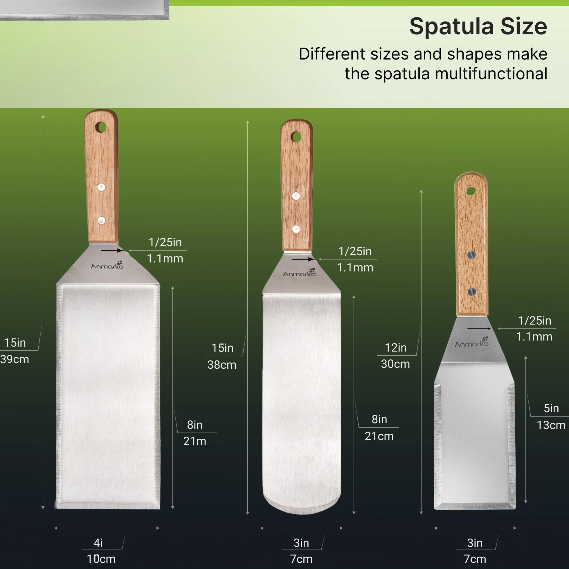 Zestaw metalowych szpatułek Teppaniyaki ze stali nierdzewnej, szpatułka do grilla, płaska, do naleśników, metalowe przybory, do grilla żeliwnego, klasa komercyjna