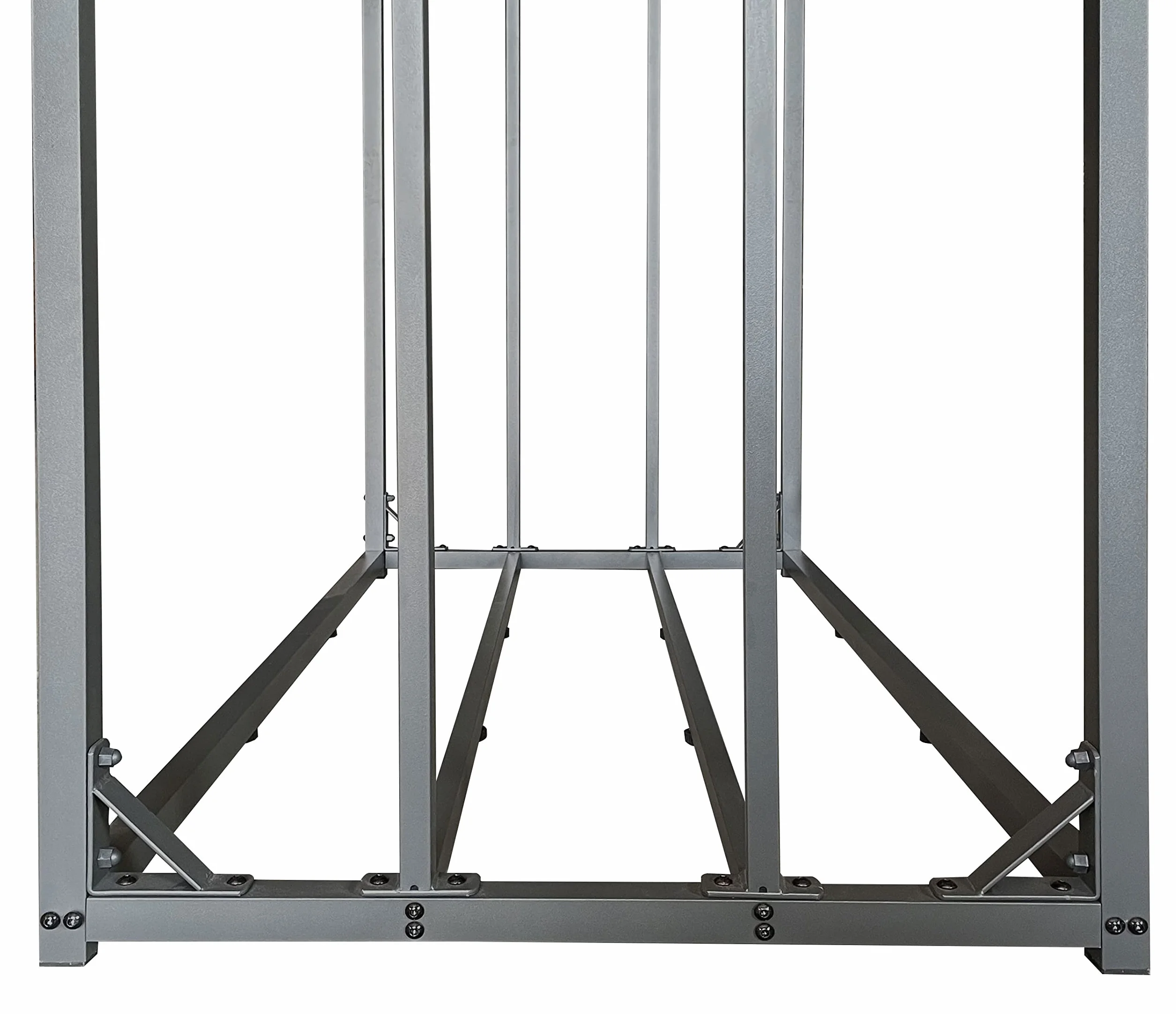 QUICK STAR Metalowy regał na drewno kominkowe antracyt 143 x 70 x 185 cm, stojak na drewno opałowe do ogrodu, 1,8 m³ / 2,5 SRM, magazyn drewna kominkowego, pomoc do układania drewna na zewnątrz.
