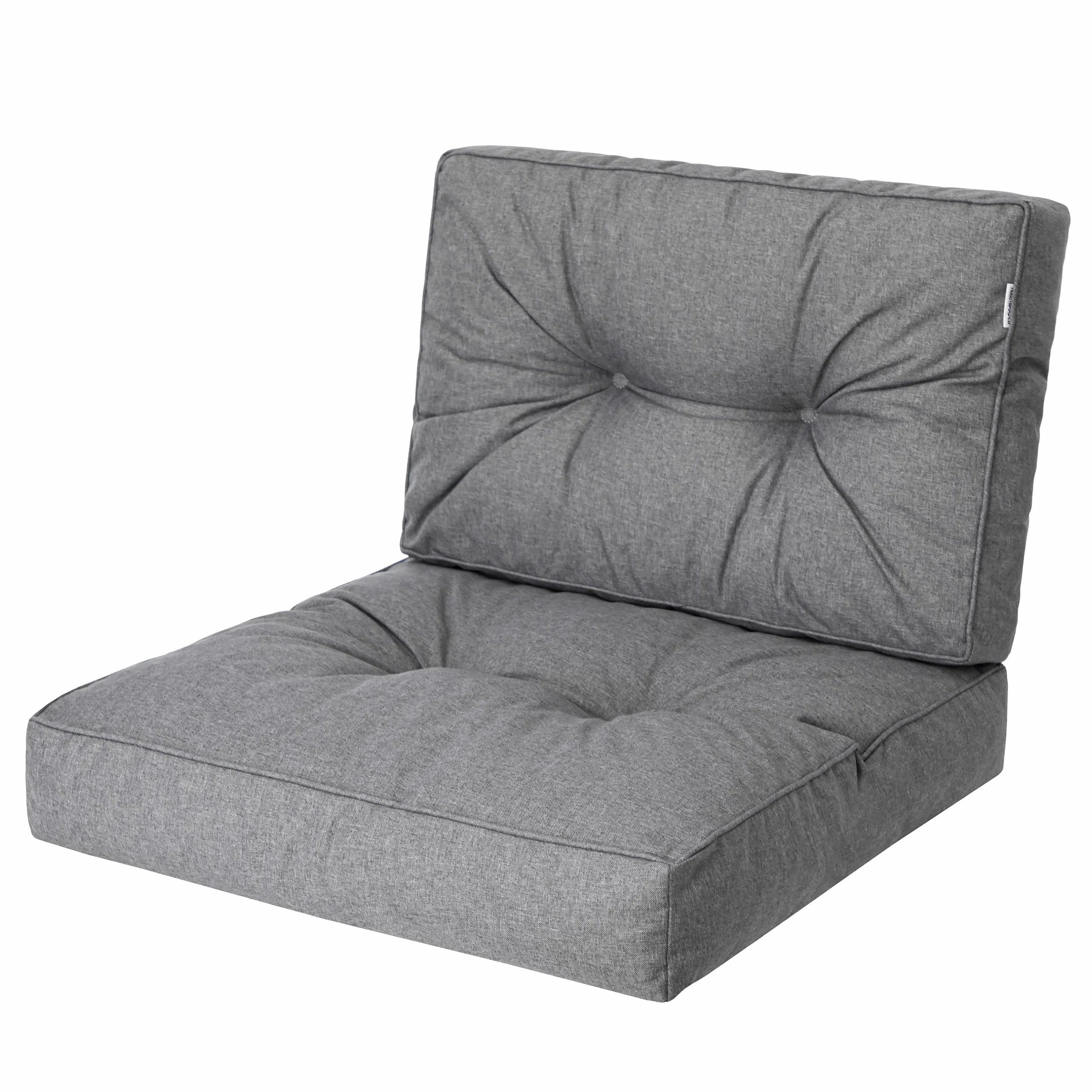 PillowPrim PillowPrim, Poduszki na palety, poduszka na krzesło, fotel rattanowy, do użytku na zewnątrz, poduszka do siedzenia, poduszka na krzesło, meble rattanowe, grafitowa, 50 x 50 cm
