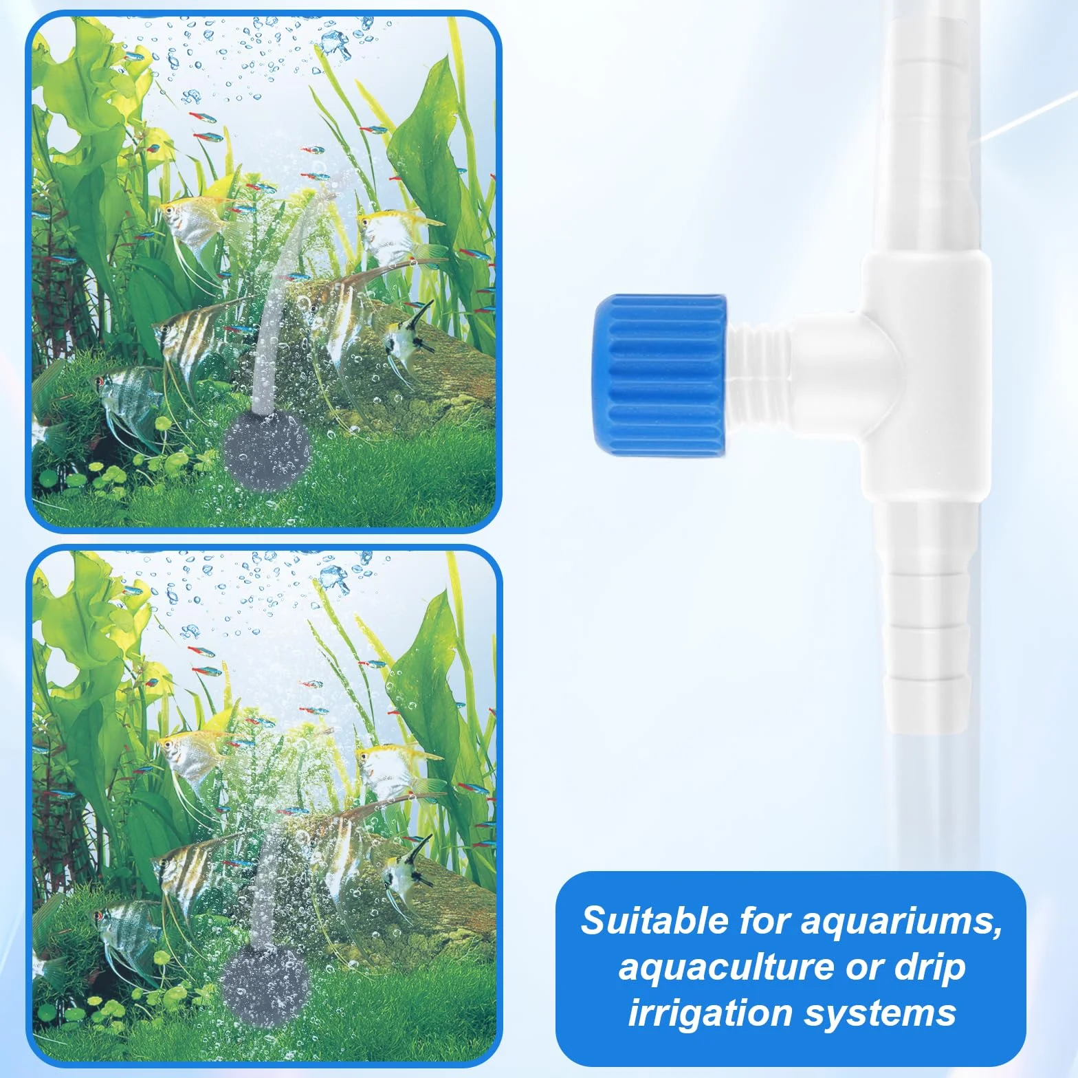 Akcesoria do pompy powietrza do akwarium, wąż powietrza, zawór, 10 sztuk, tworzywo sztuczne, regulator przepływu powietrza 5 mm