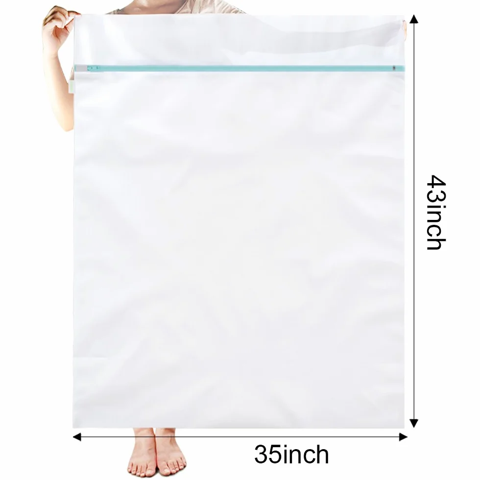 OTraki 2 duże worki do prania 109 x 89 cm, siatkowa torba na pranie, zapinana na zamek, duża torba siatkowa do prania, koc, sweter, płaszcz, prześcieradło, wytrzymała torba na pranie Jumbo do domu,