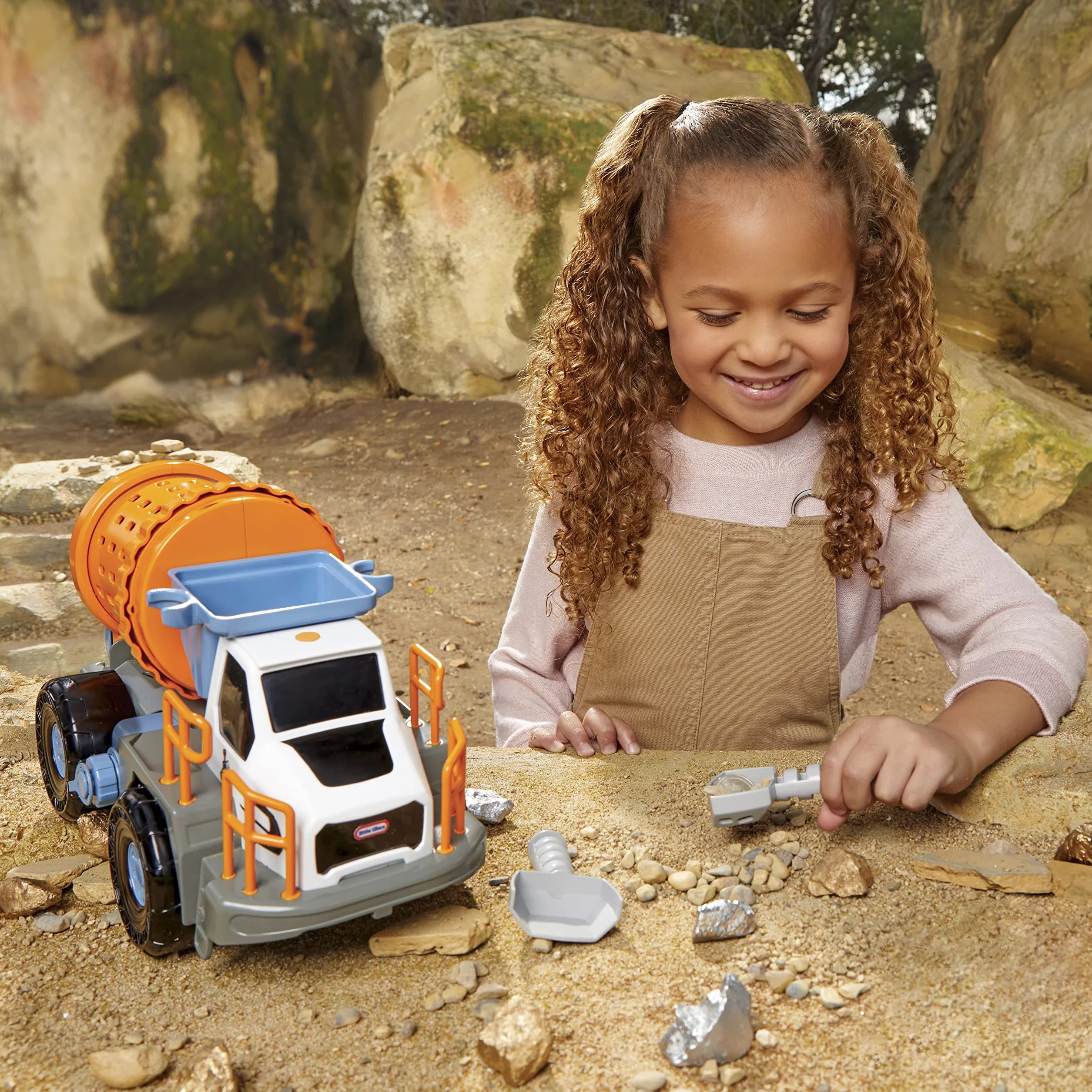 Little Tikes Big Adventures Metal Detector Mining Truck STEM Toy - Pojazd z Działającym Wykrywaczem Metali, Bębnem do Skał, Łopatami i Zbiornikiem na Wodę - Dla Dziewczynek i Chłopców w Wieku 3+