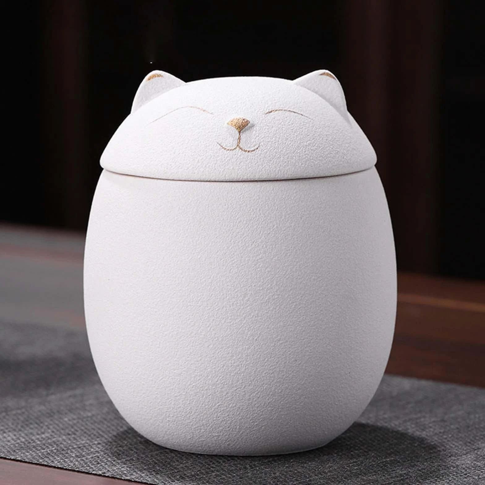 Ceramiczne pojemniki 500 ml urna na prochy pamiątki kot biały