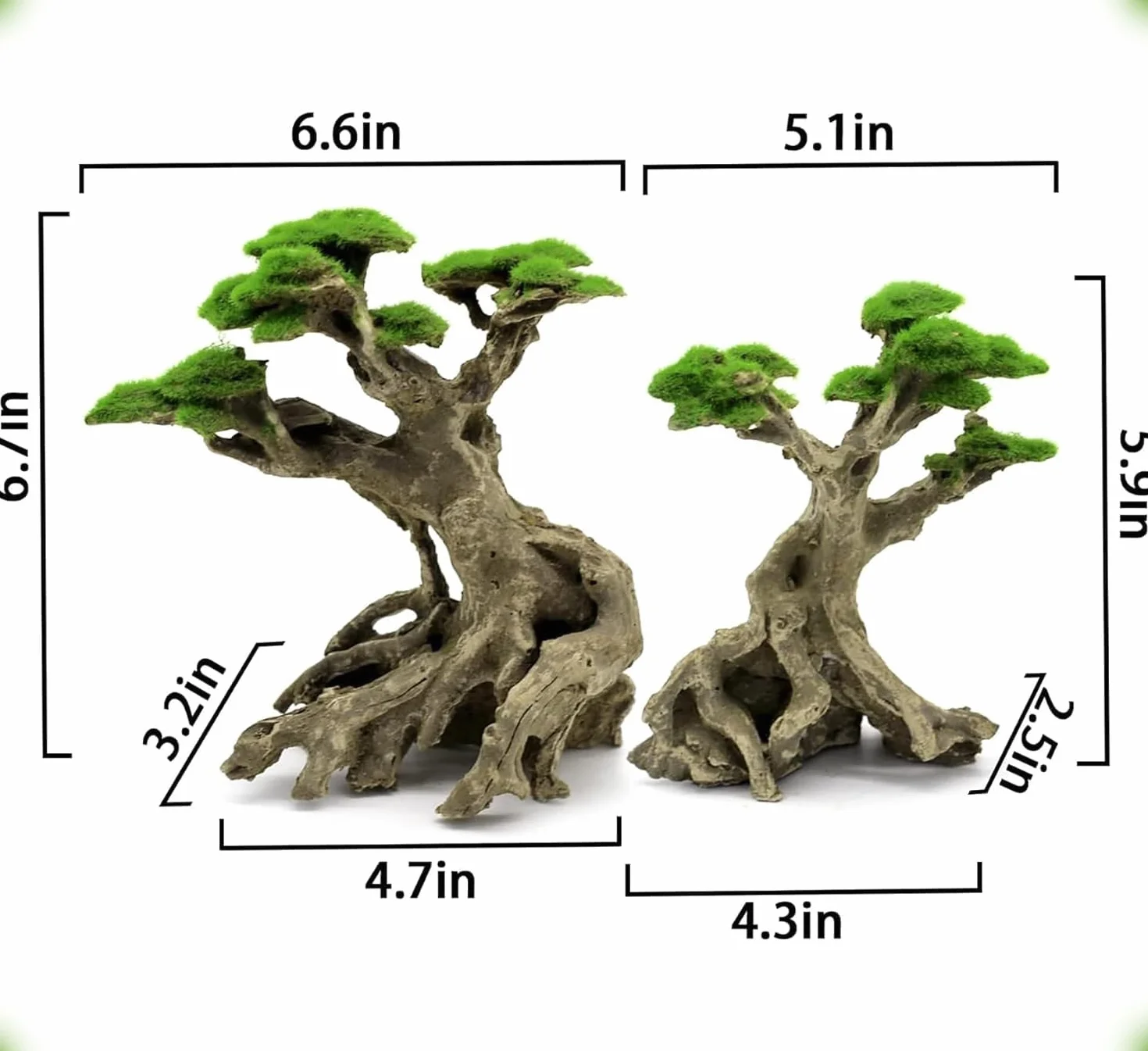 Novelsite Dekoracja akwarium Drzewa bonsai sztuczny mech skały akwariowe Aquascaping piaskowiec złota rybka Betta akcesoria