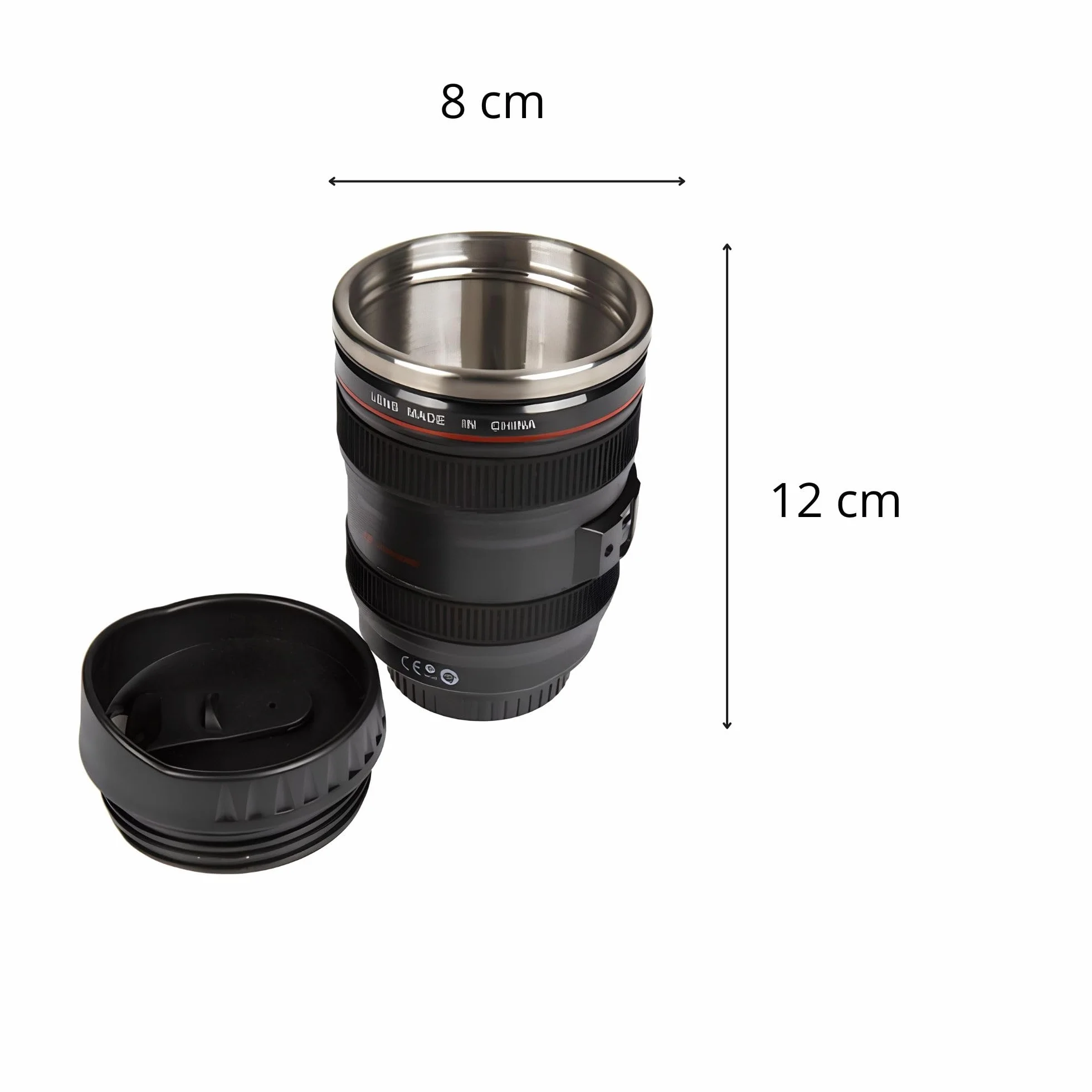 Plastikowy kubek do urządzenia, obiektyw fotograficzny, 350ml