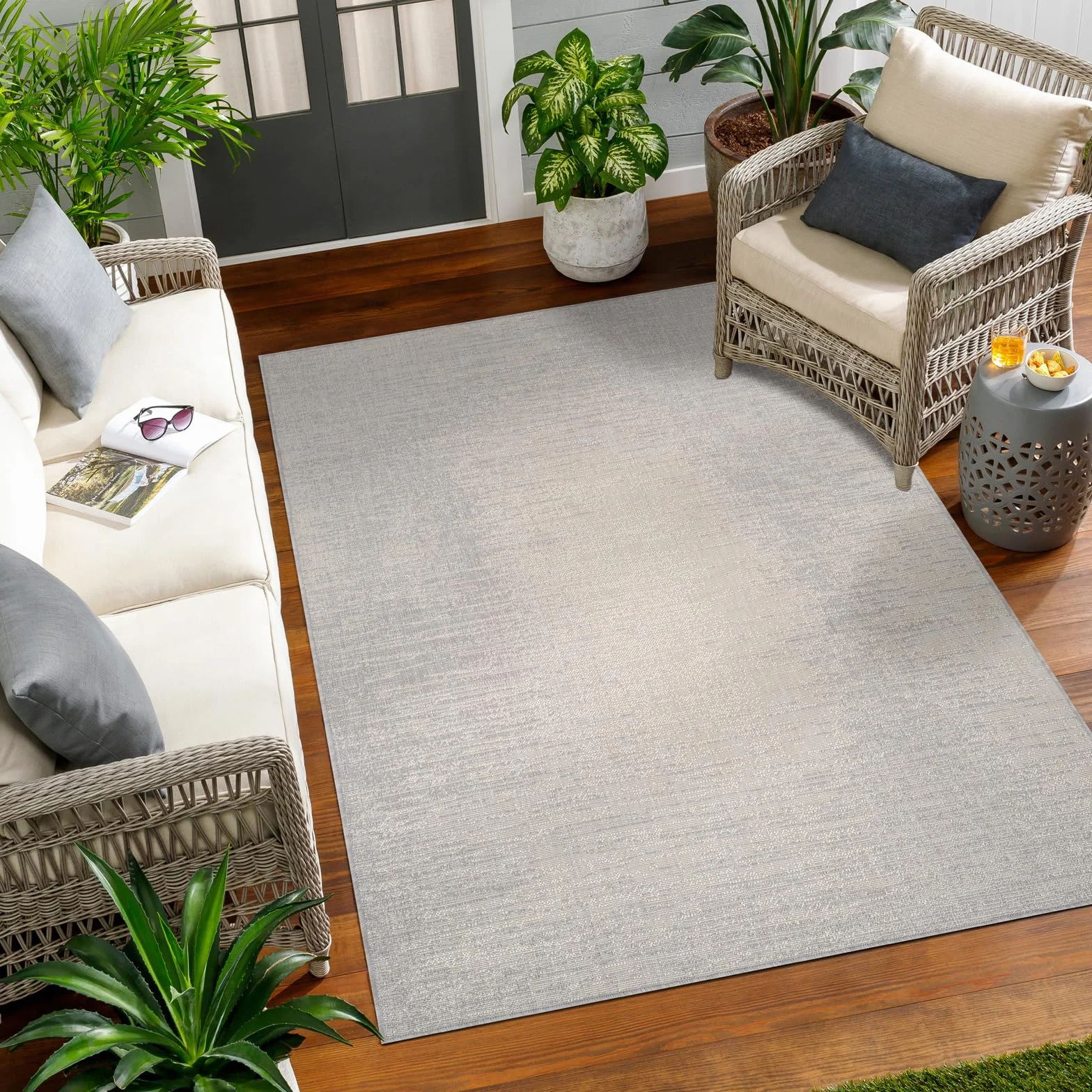 Livabliss Kemer Dywan do wnętrz, na zewnątrz, duży dywan boho do salonu, 80 x 150 cm, jadalnia, kuchnia - wzór vintage, neutralne i kolorowe dywany, wodoodporny, odporny na plamy, kość słoniowa i