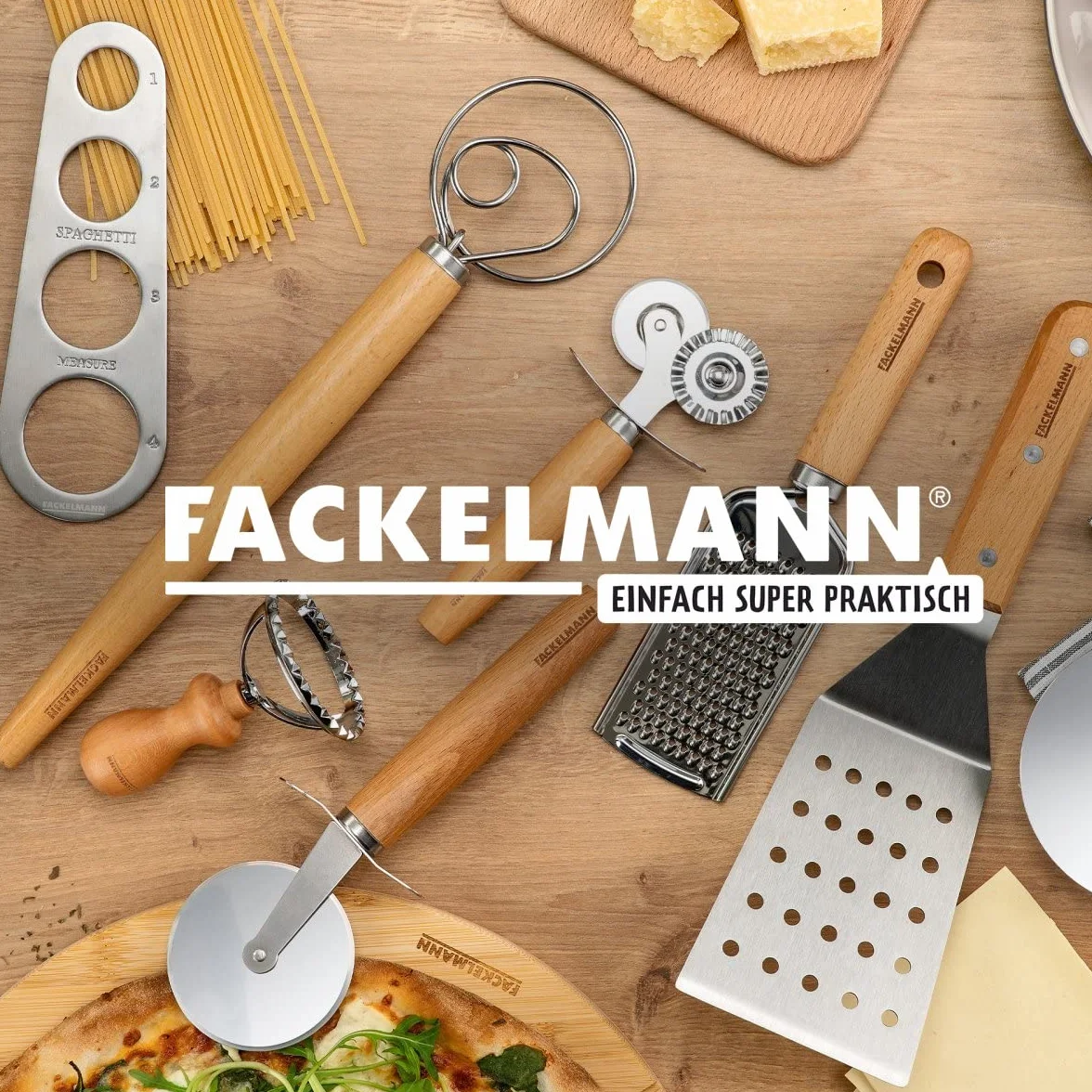 Fackelmann Trzepaczka do ciasta do makaronu, focaccia i ciasta – trzepaczka do przewiewnych ciast – duńska trzepaczka do mieszania z ergonomicznym uchwytem