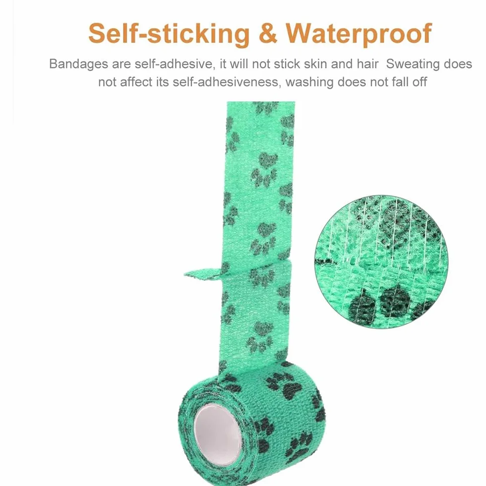 Pet Vet Wrap samoprzylepny elastyczny bandaż dla zwierząt 6 rolek 5 cm x 4,5 m
