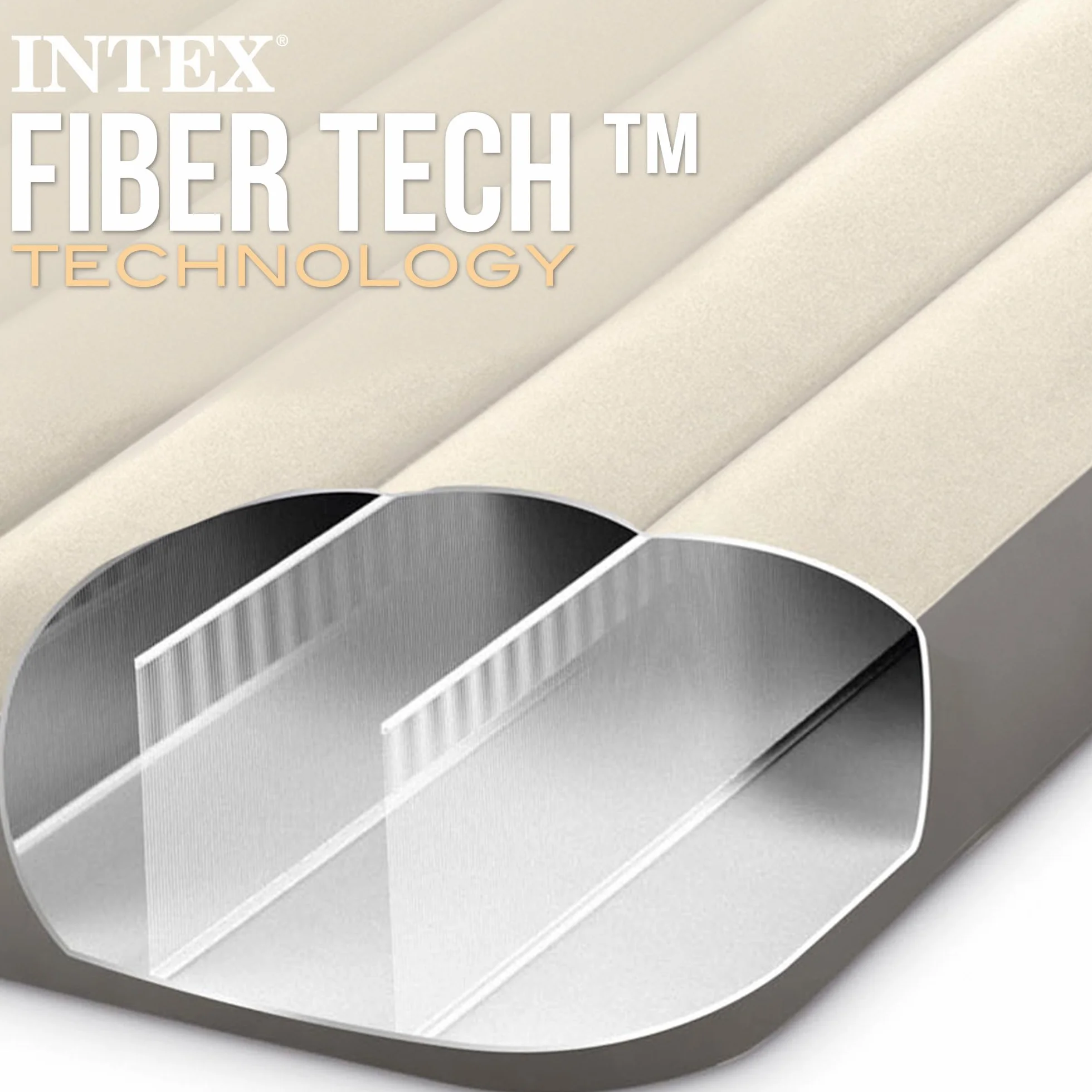 Intex Dura-Beam Materac Nadmuchiwany, Winyl, Szary, 191 x 137 x 25 cm